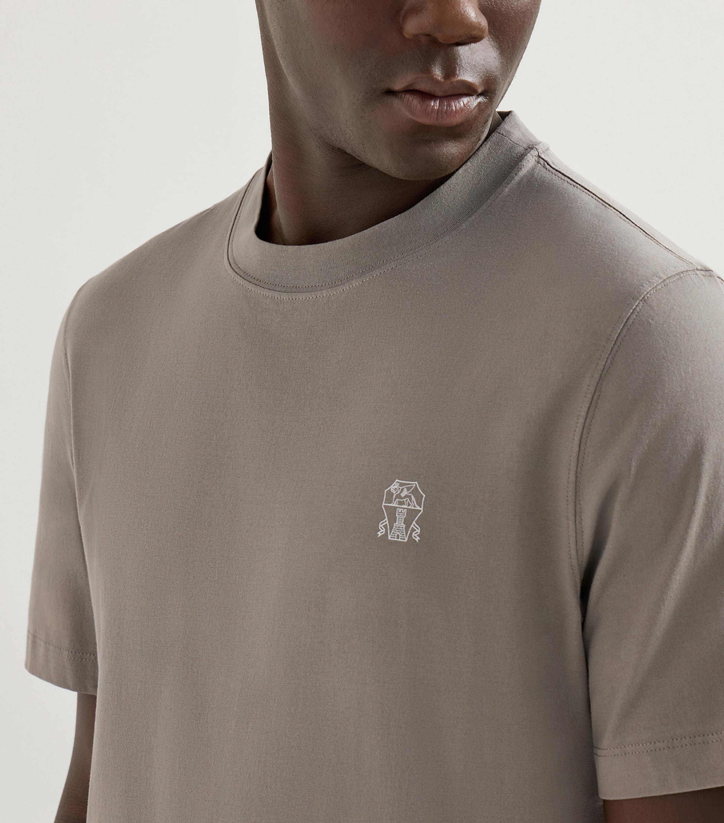 Brunello Cucinelli Mens Cotton Logo T-Shirt Image 6