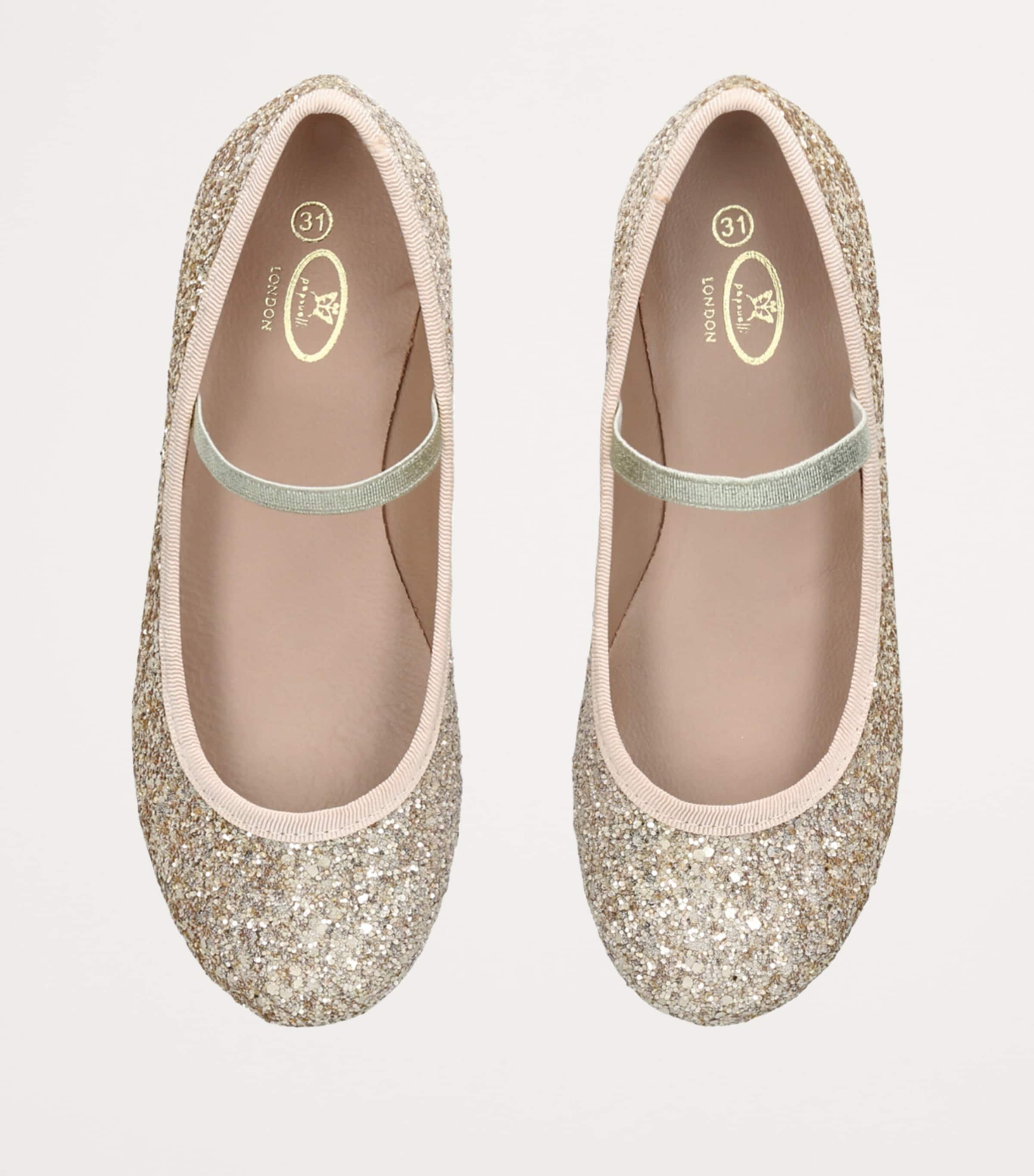 Leather Glitter Bug Ballet Flats SILVER Image 4