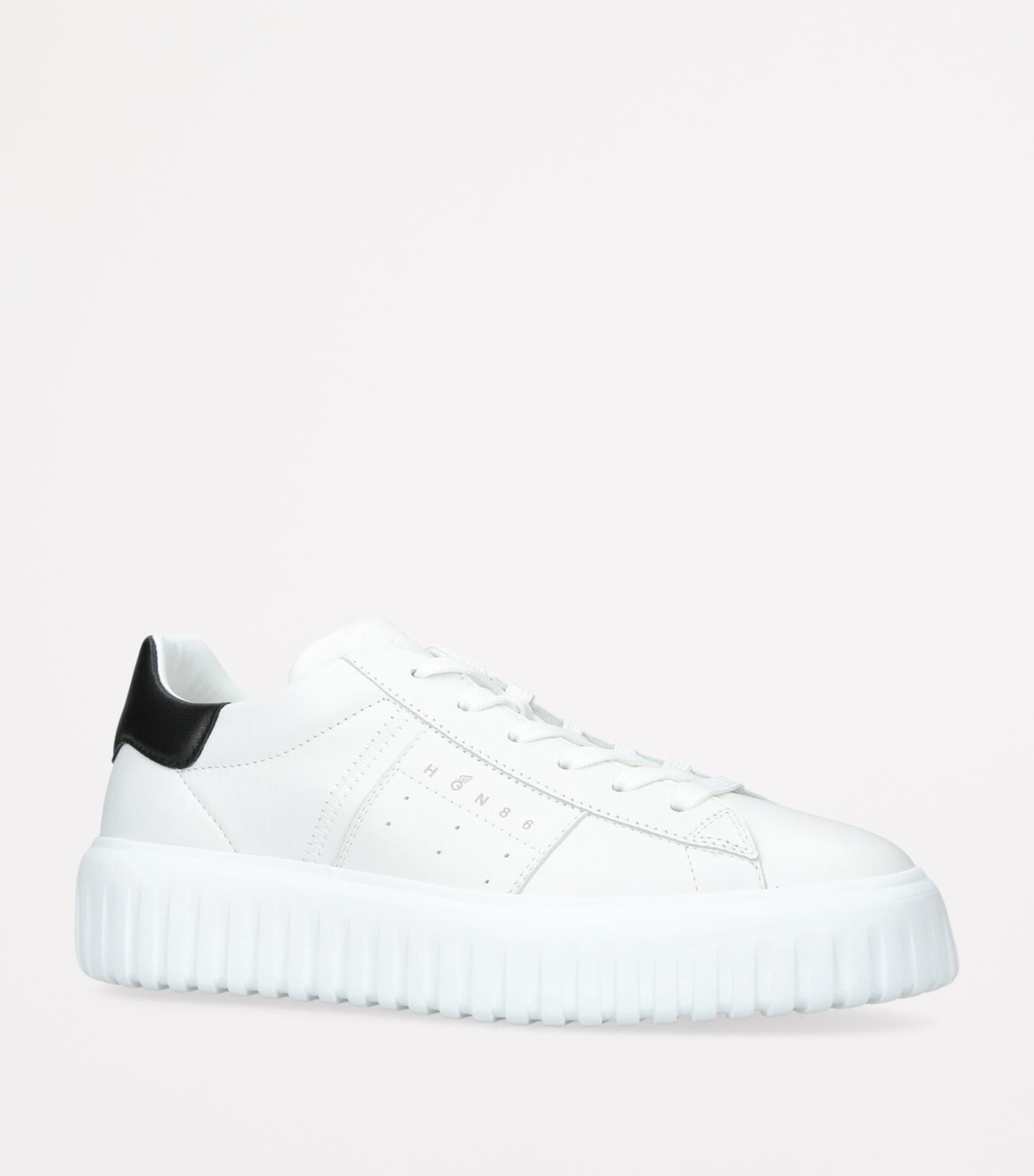 Leather H-Stripes Sneakers WHITE/BLK Image 3