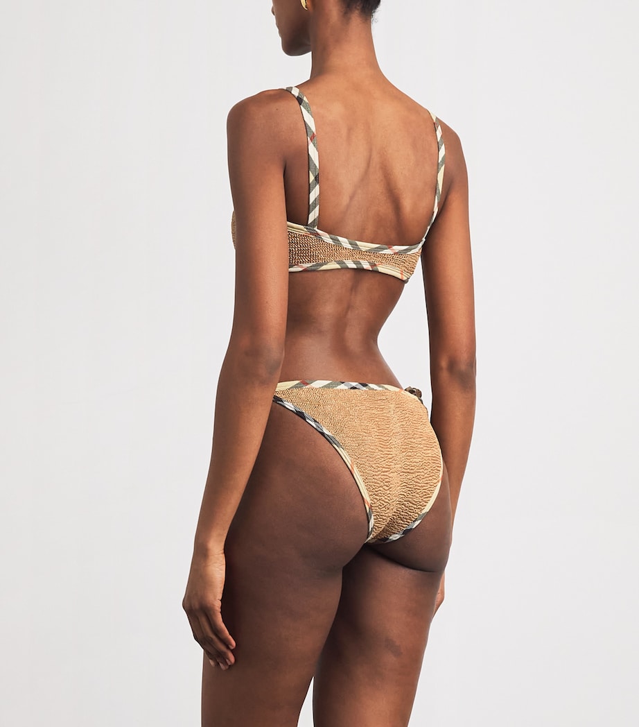 Burberry x Hunza G Womens x Burberry Check-Trim Tyler Bikini Metallic Cocoa Image 3