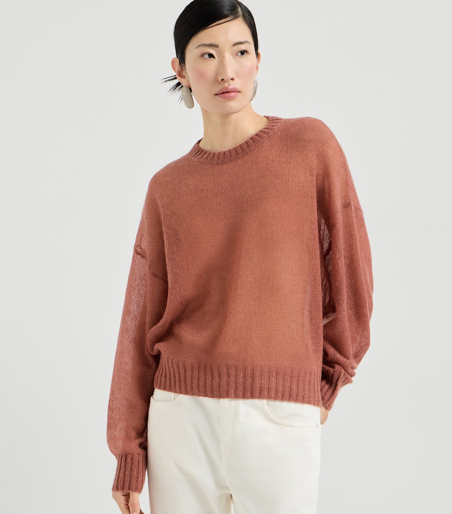 Brunello Cucinelli Womens Wool-Blend Monili Sweater Image 2