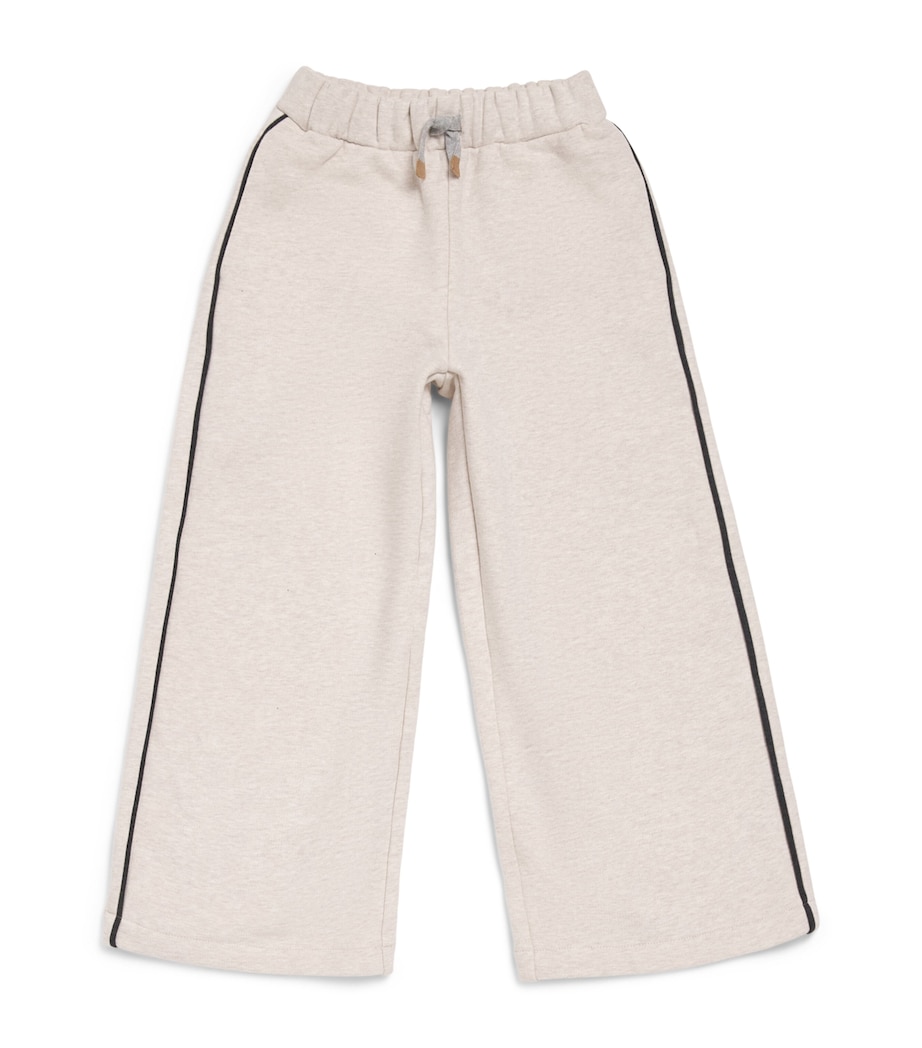 Eleventy Kids Cotton-Cashmere Drawstring Sweatpants (2-16 Years) Med Beige/charcoal Image 1