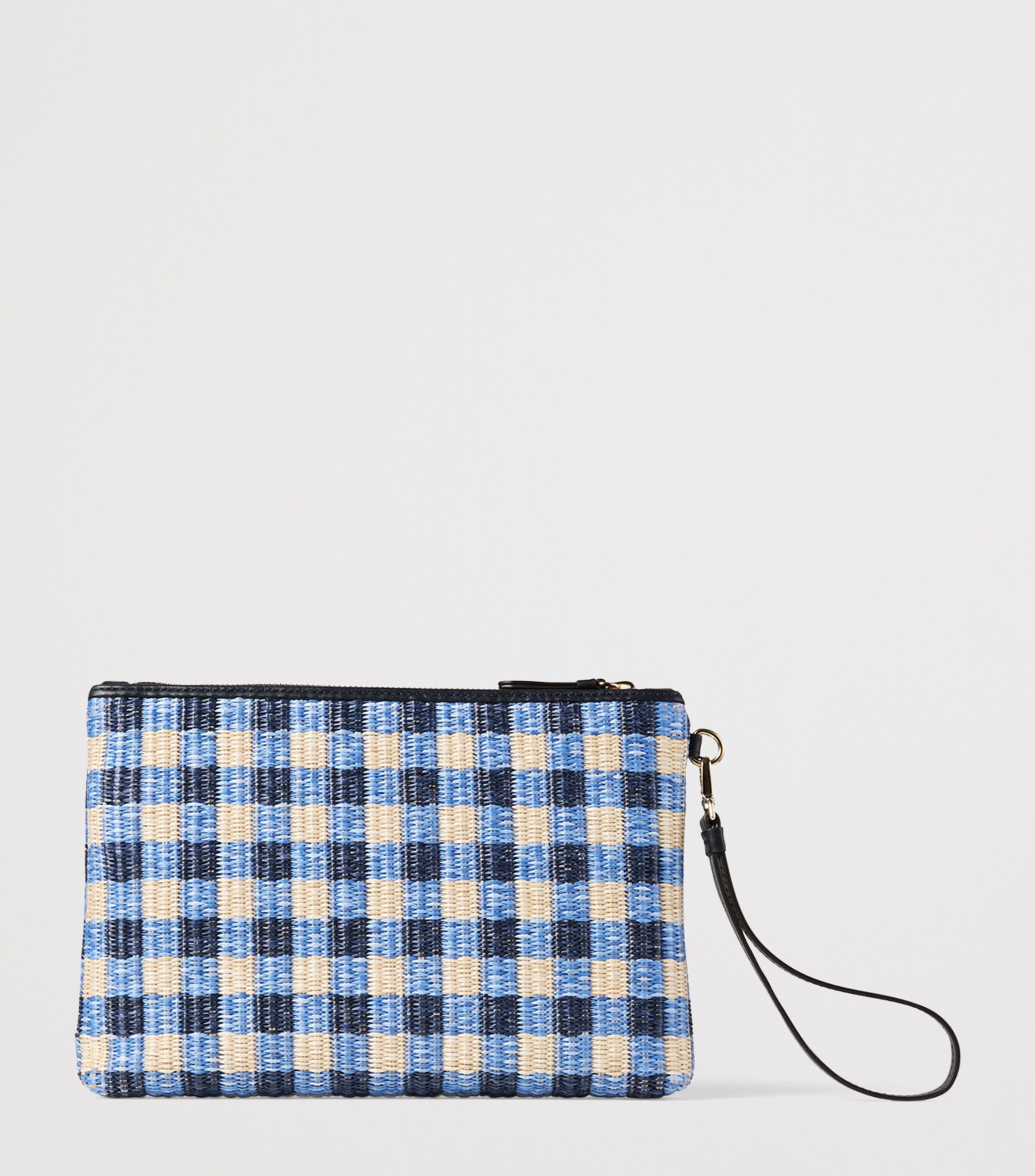 Jimmy Choo Raffia Logo Pouch Marine Mix/ecru Image 3