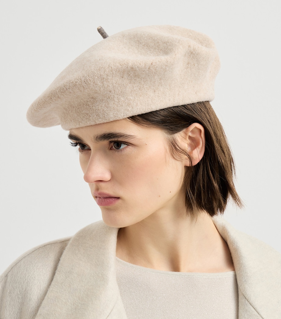Brunello Cucinelli Wool Beret White Image 2