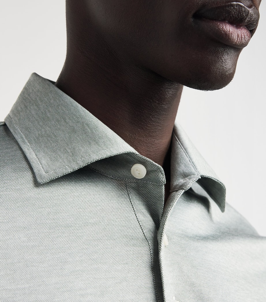 Cotton Filo di Scozia Polo Shirt MID GREEN Image 6