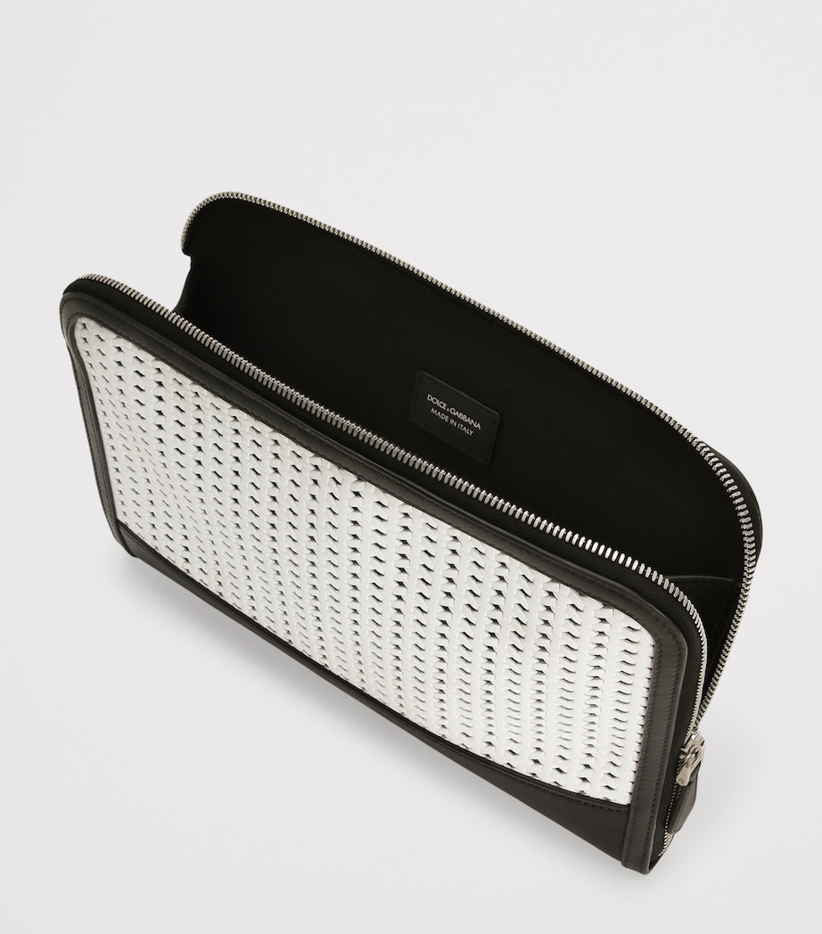 Dolce&Gabbana Plongé Calfskin Atene Pouch Black/white Image 5