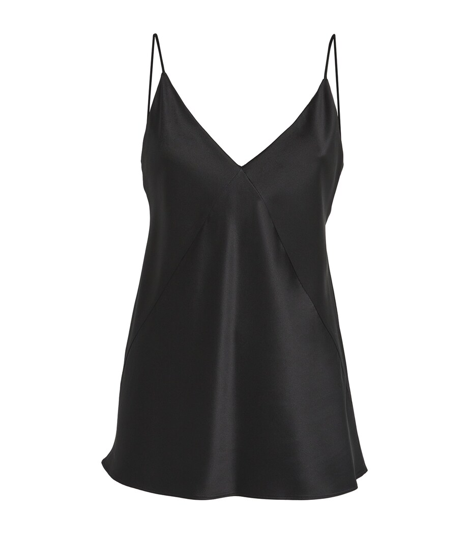 Silk-Blend Cami Top BLACK Image 1