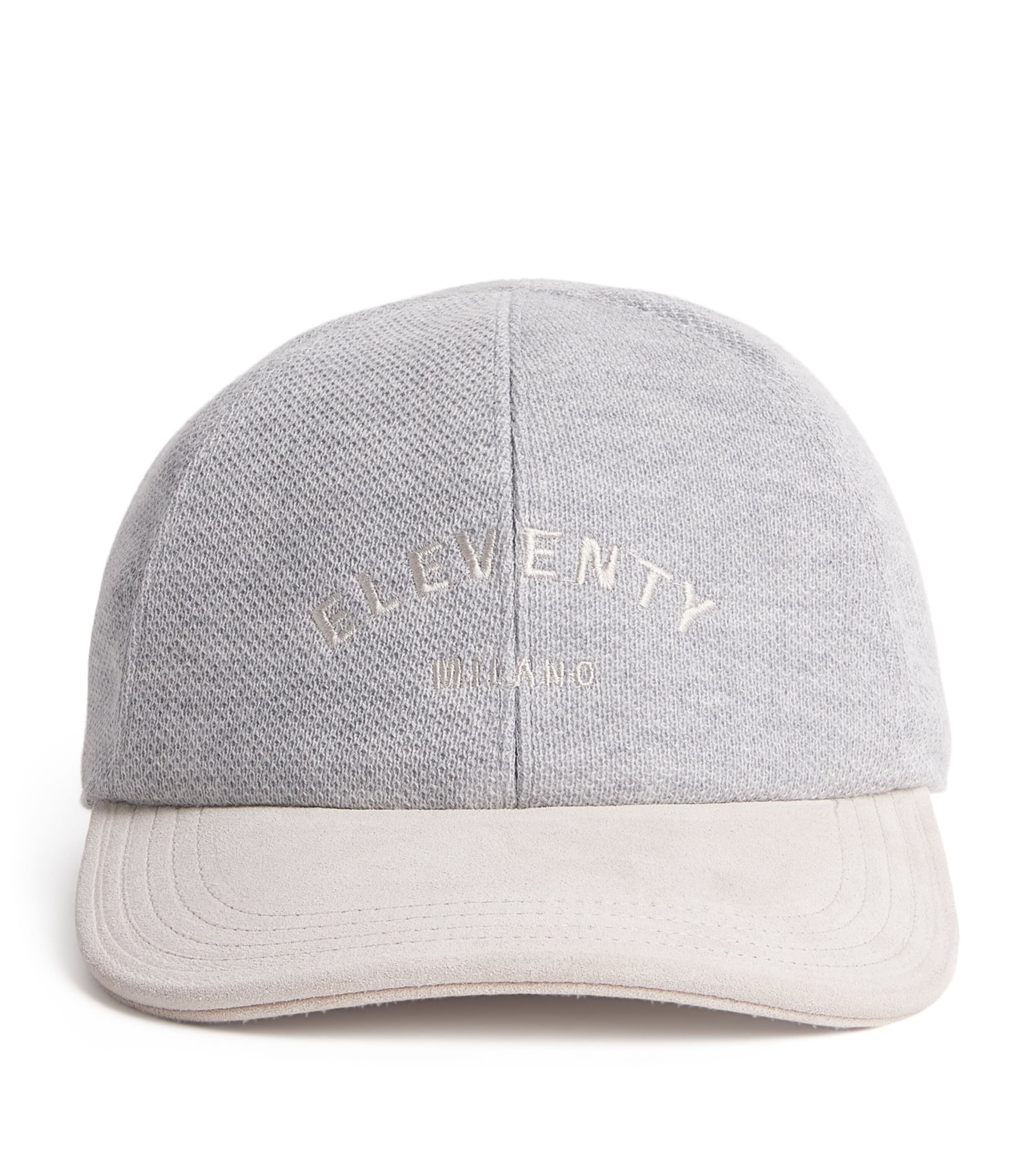 Eleventy Piqué Cotton Suede-brim Baseball Cap