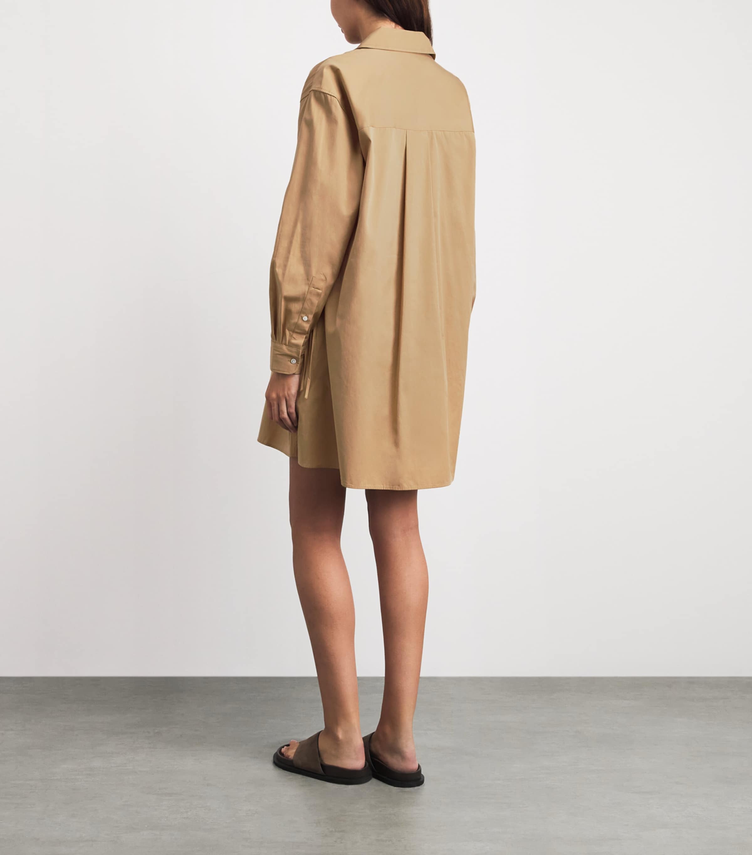 Polo Ralph Lauren Womens Cotton Mini Shirt Dress Classic Camel Image 4