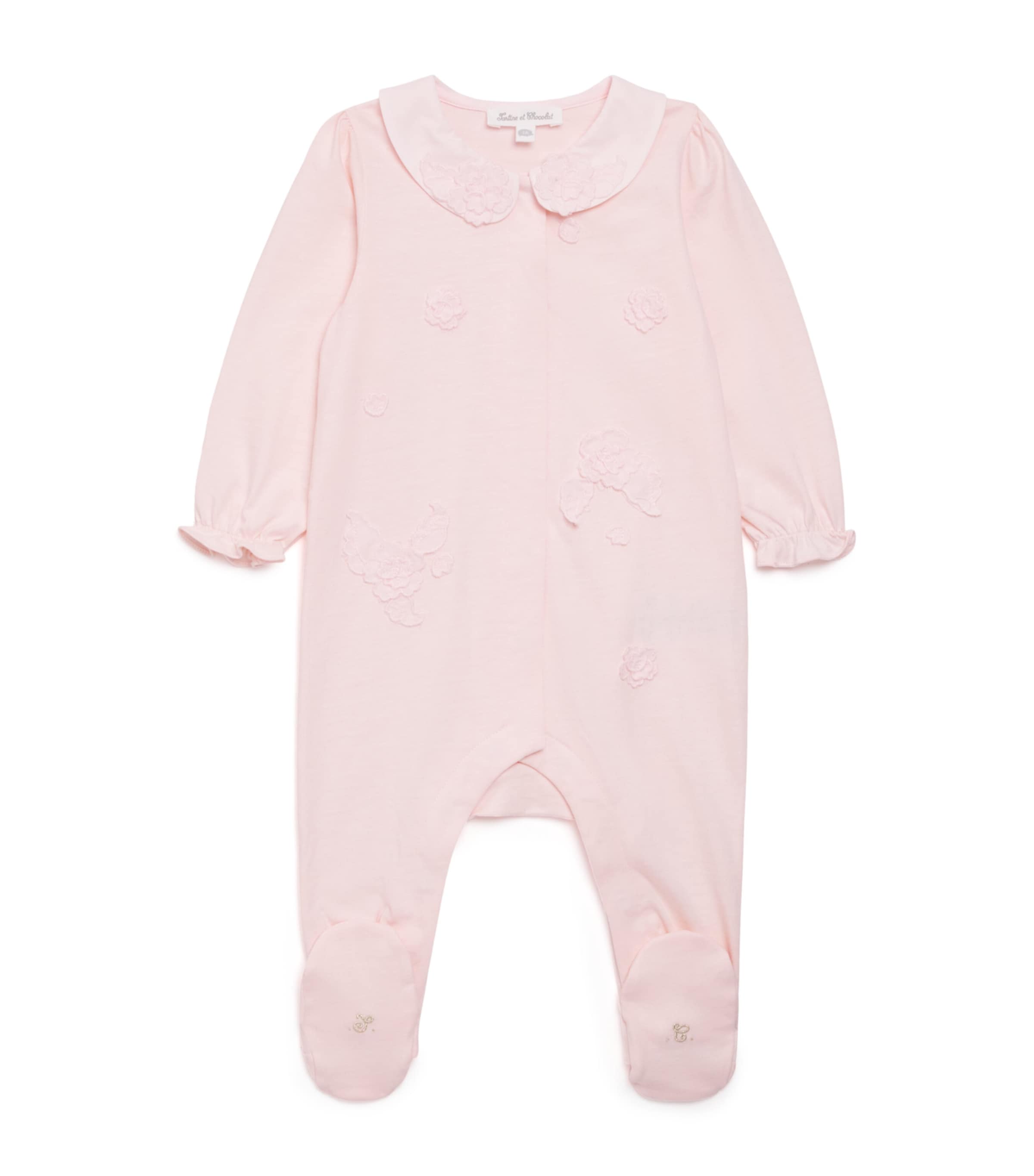 Cotton Embroidered All-In-One (0-24 Months) 31ROSE PÂLE Image 1