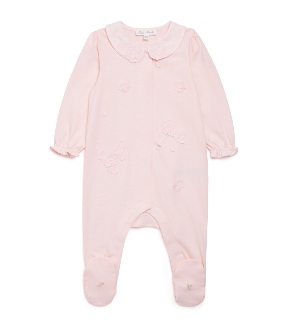 Cotton Embroidered All-In-One (0-24 Months) 31ROSE PÂLE Image 1