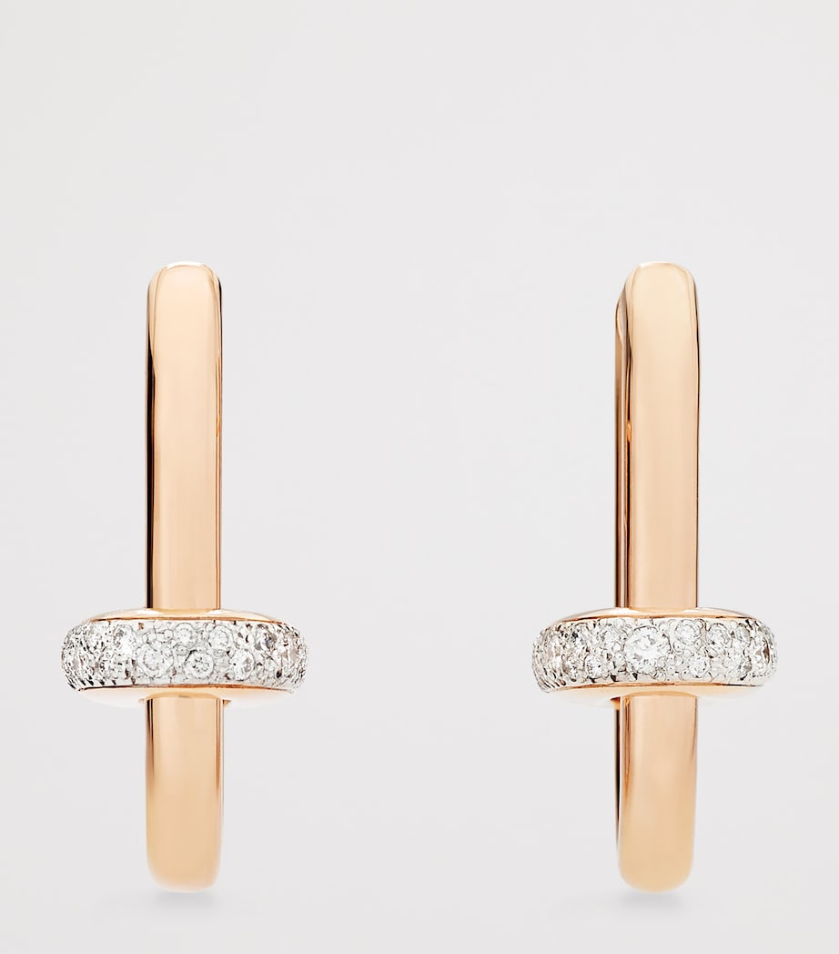 Rose Gold and Diamond Iconica Hoop Earrings DB000 Image 2