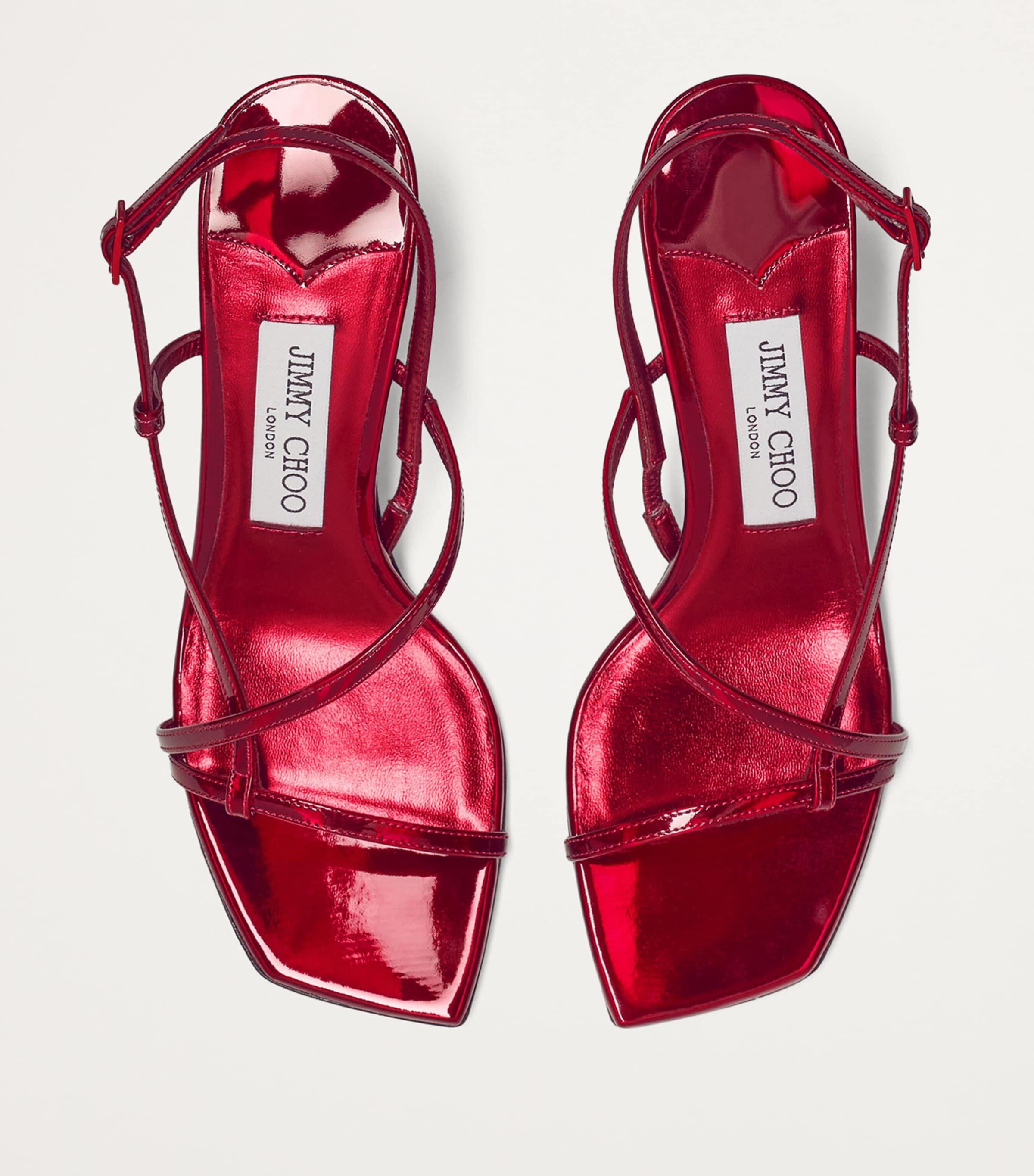 Jimmy Choo Etana 80 Metallic Leather Heeled Sandals | Harrods AE