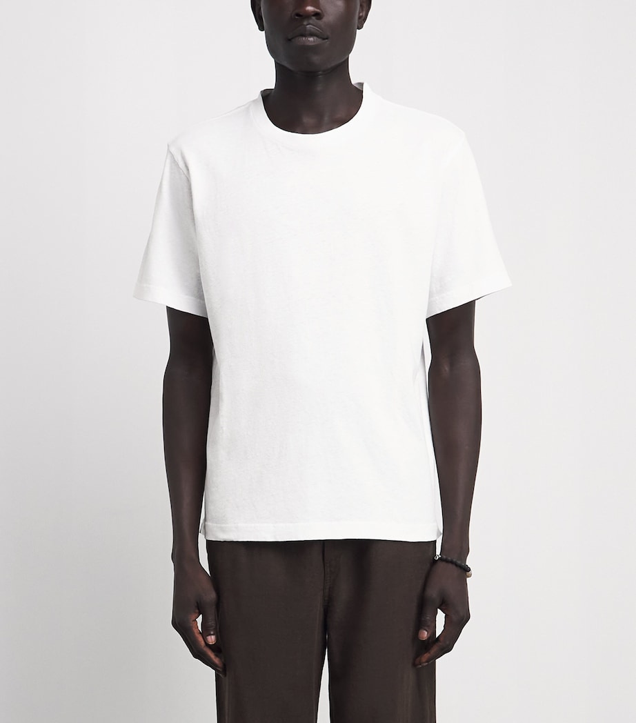 Frescobol Carioca Mens Cotton-Linen Dinis T-Shirt White Image 4