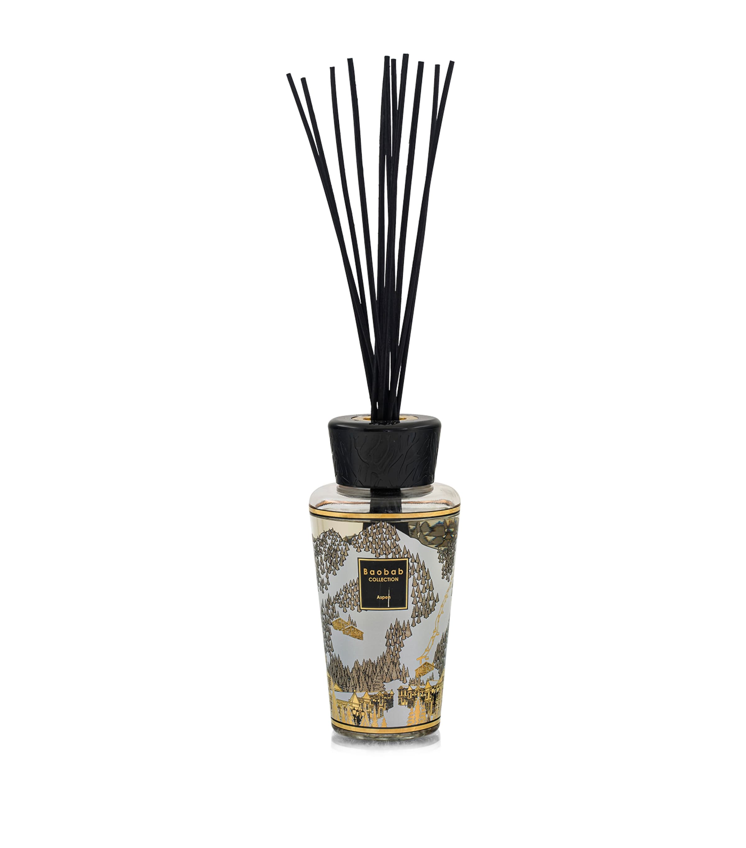 Baobab Collection Glass Aspen Diffuser (500ml) White & Gold Image 1