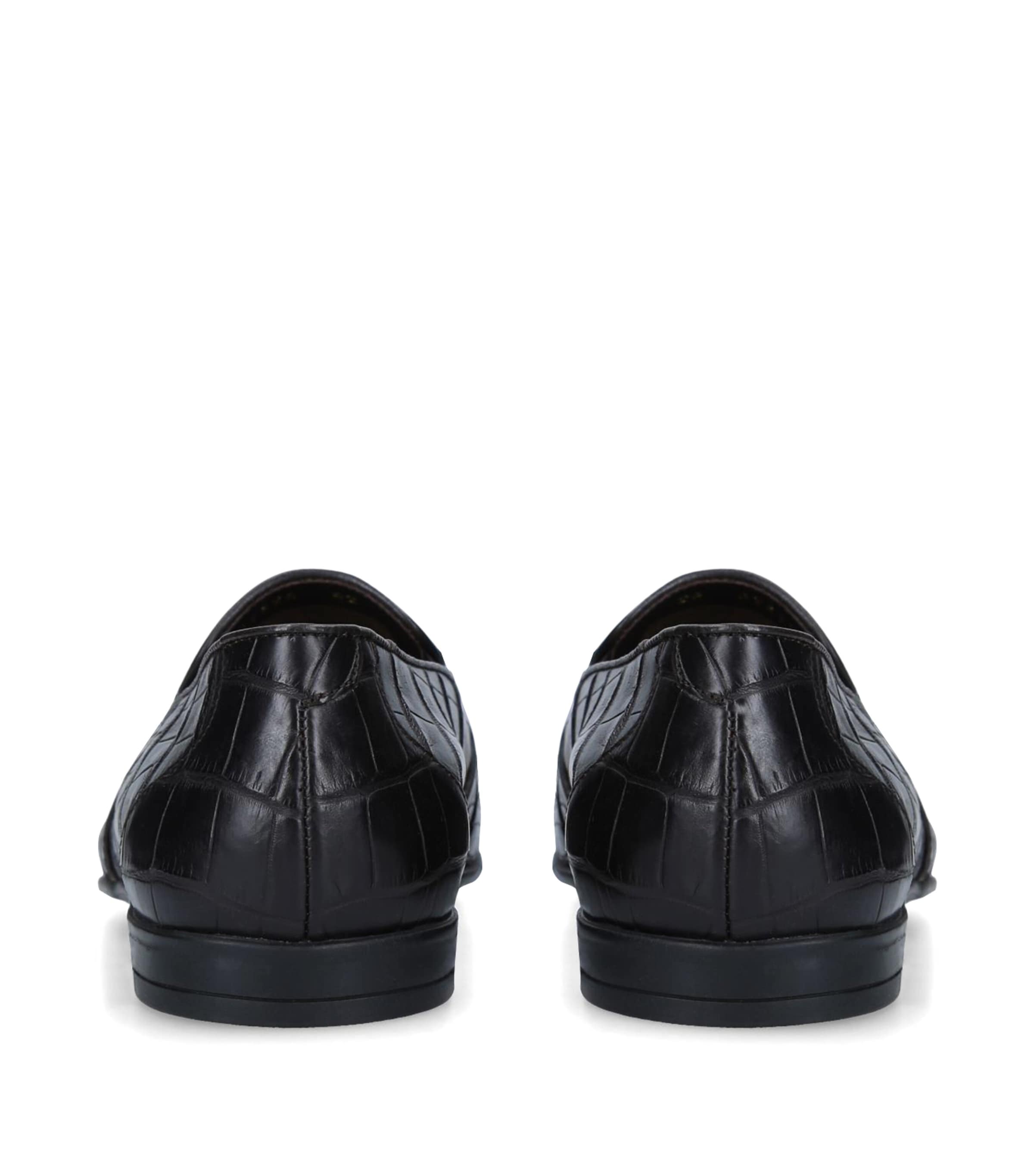 Brotini Crocodile Leather Slippers Dark Brown Image 2