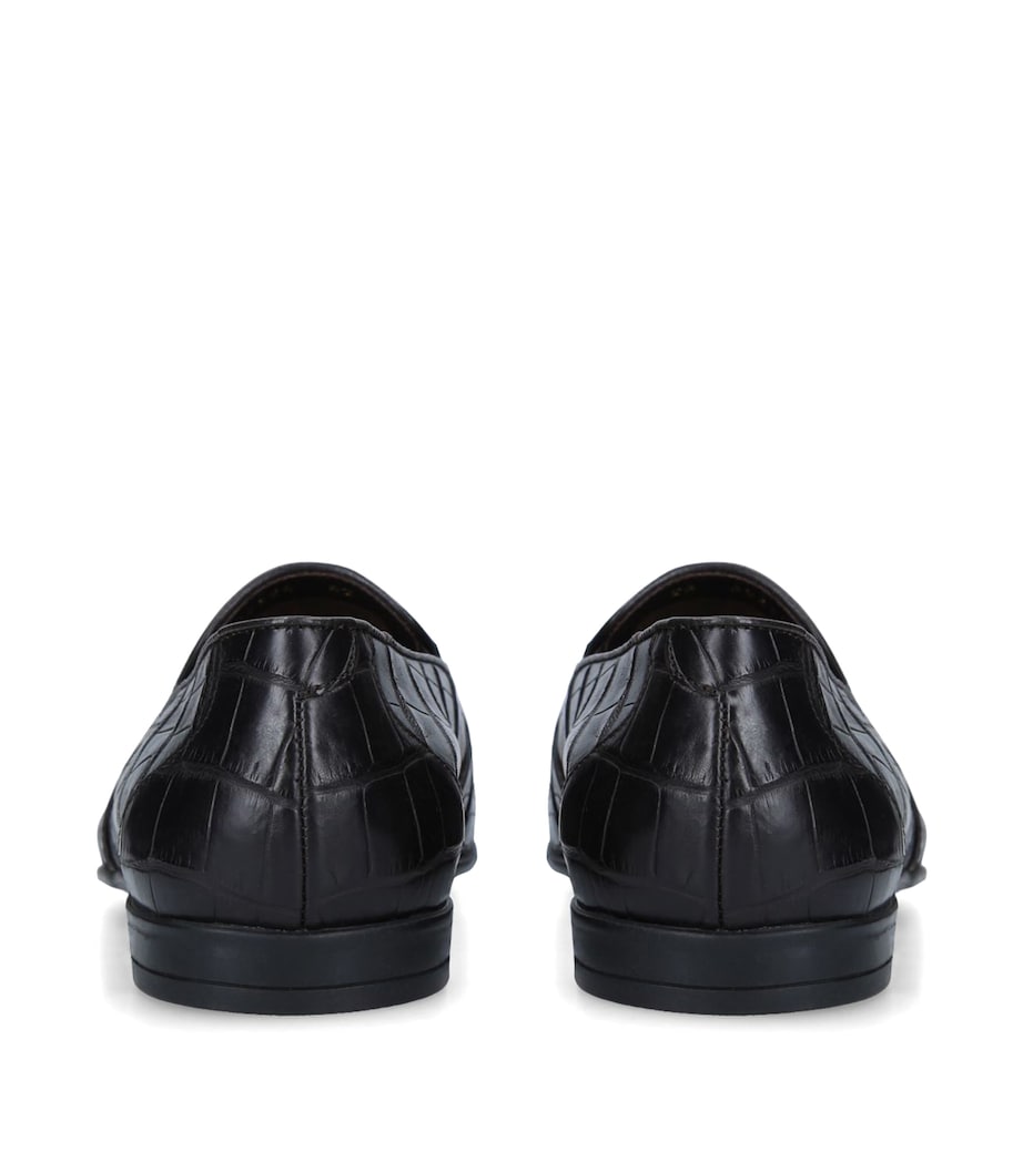 Brotini Crocodile Leather Slippers Dark Brown Image 2