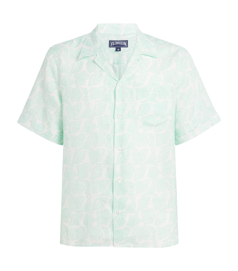 Vilebrequin Mens Linen Seashells Charli Shirt Blanc Image 1