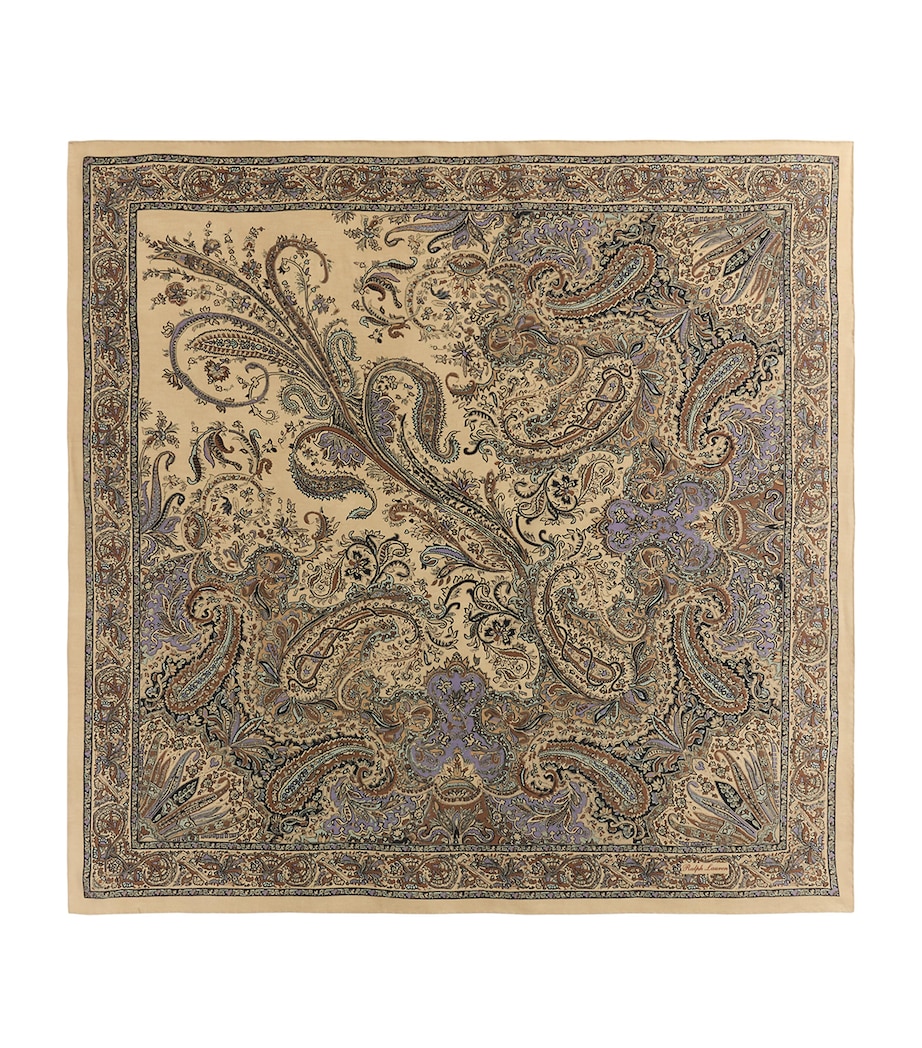 Ralph Lauren Collection Silk Paisley Scarf Cream Multi Image 1