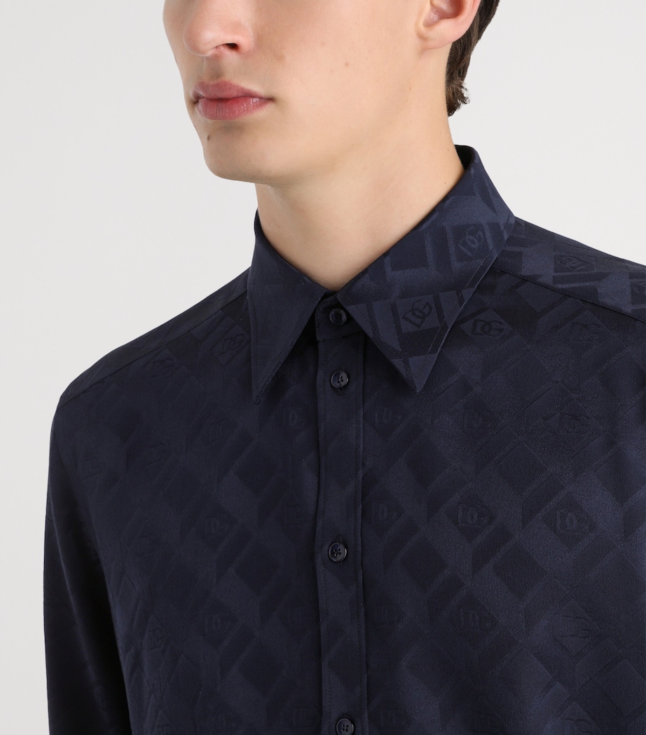 Silk DG Logo Shirt B0665-VERY DARK Image 4