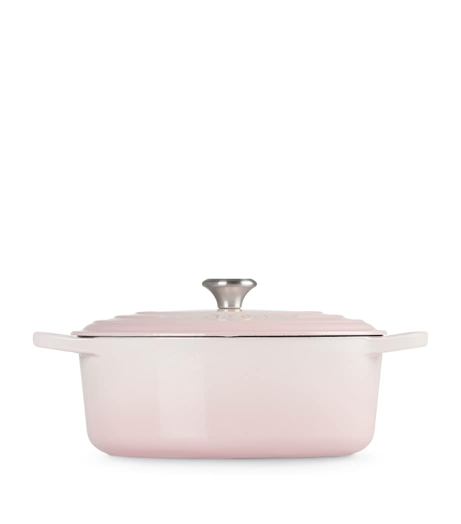 Cast Iron Oval Casserole Dish (29cm) SHELL PINK Image 2