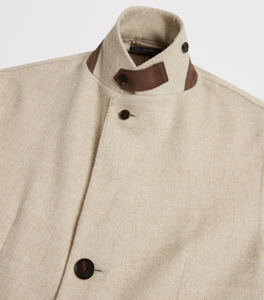 Wool-Silk Double-Face Chesterfield Overcoat 105NATURAL Image 5