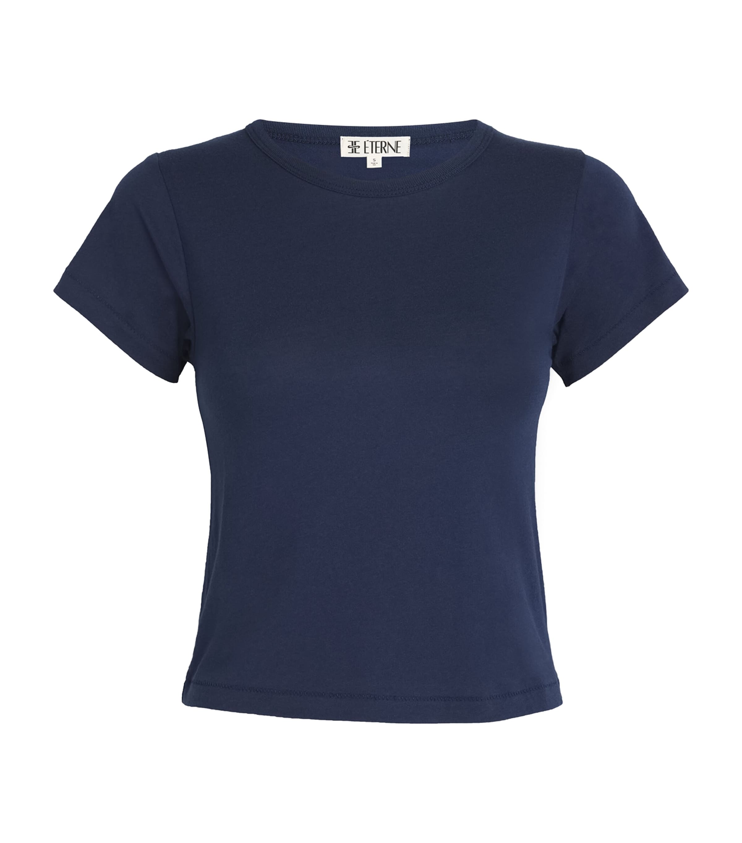 Shop Éterne Cropped Baby T-shirt In Navy