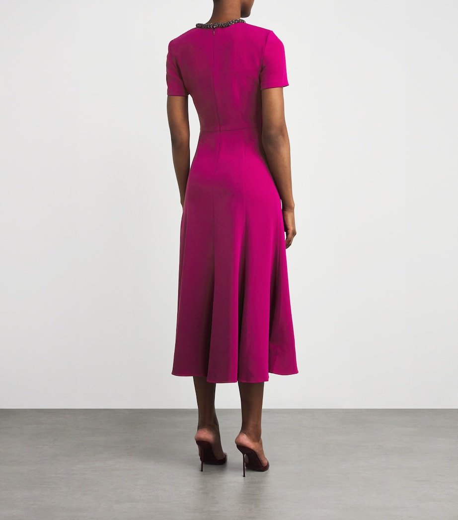 Cady Crystal Midi Dress DARK PINK Image 3