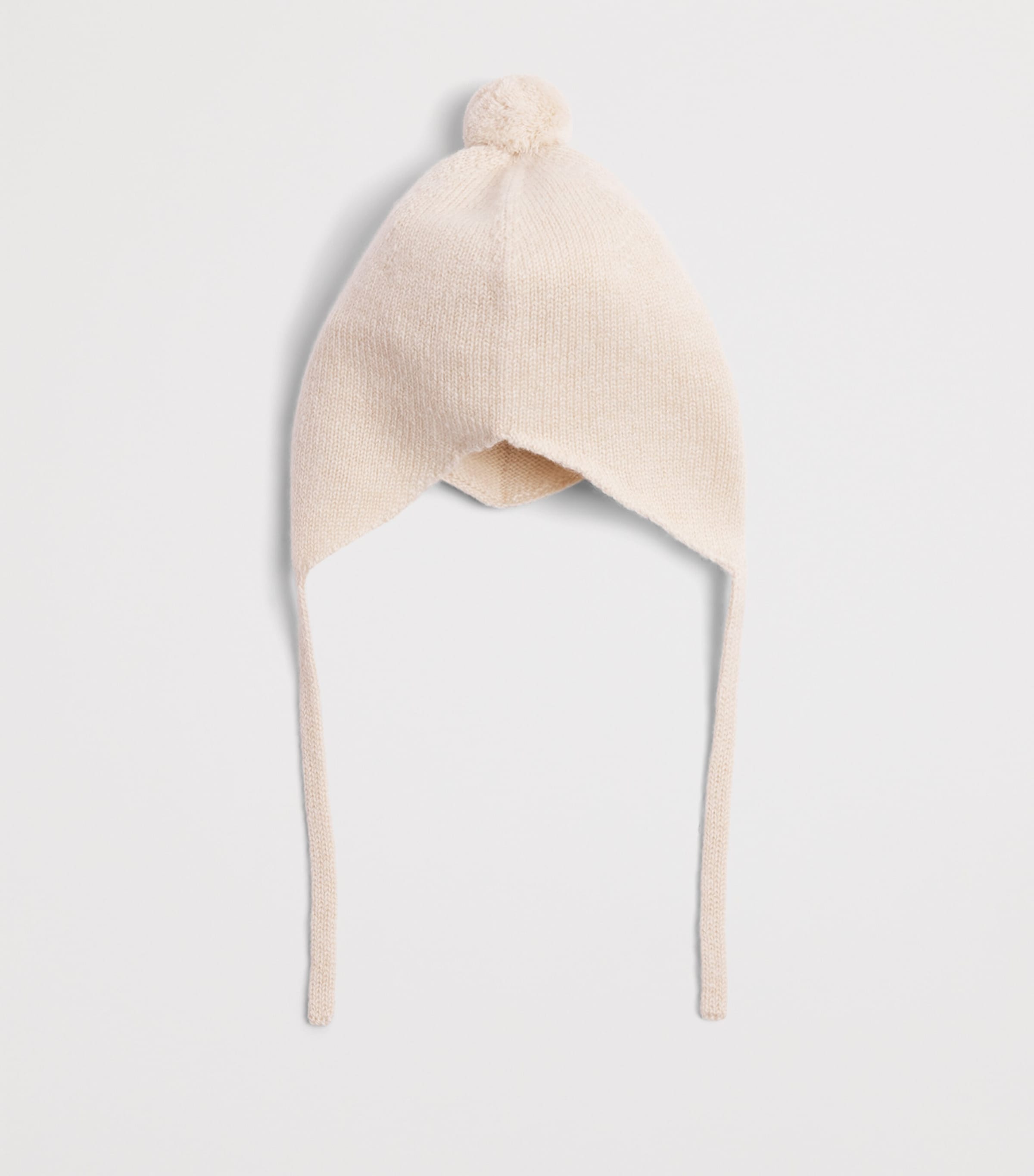 Rosie Sugden Cashmere Pom-Pom Bonnet (0-24 Months) Ivory Image 2