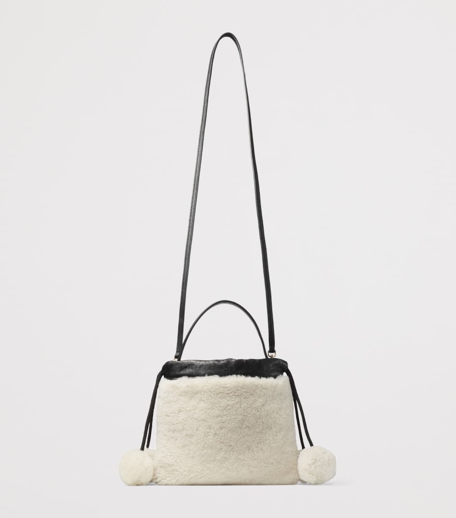 Jimmy Choo Shearling Drawstring Mini Bag Natural/black/light Image 2