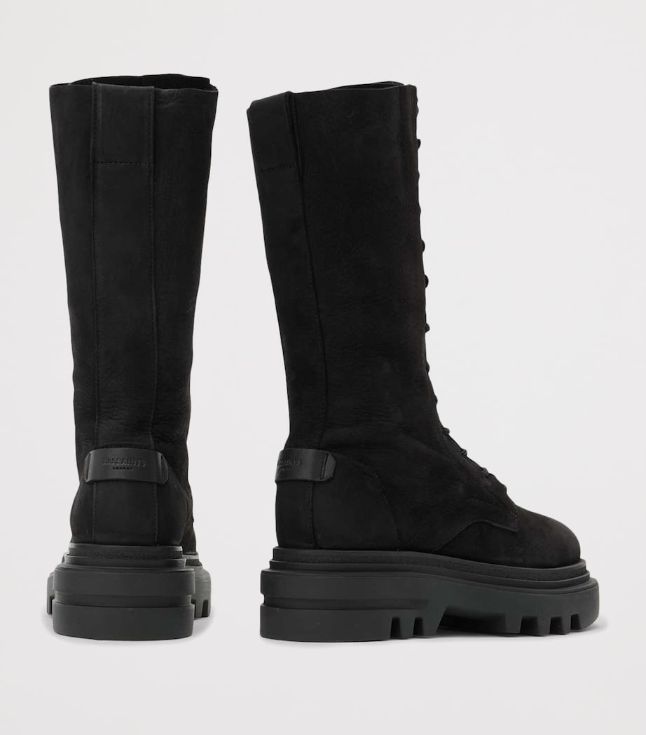 Leather Jay Mid-Calf Boots WASHED BLACK Image 3