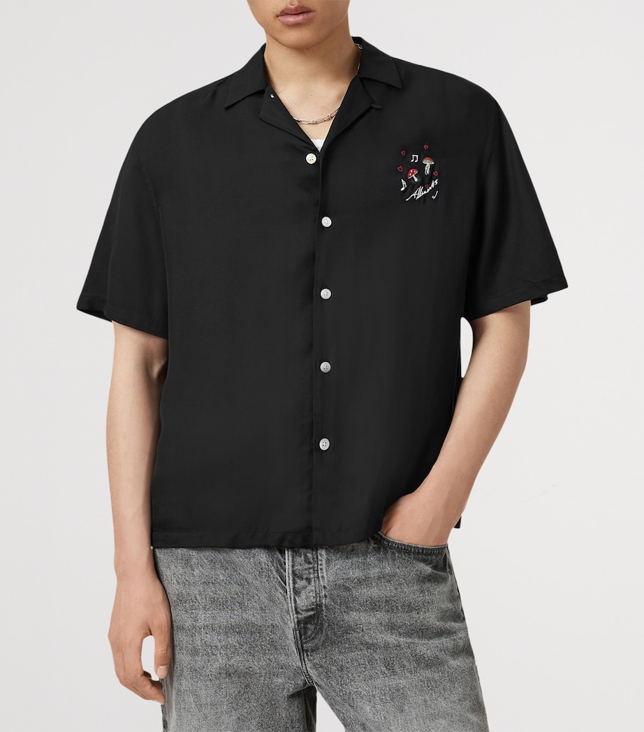 Embroidered Fungi Shirt JET BLACK Image 2