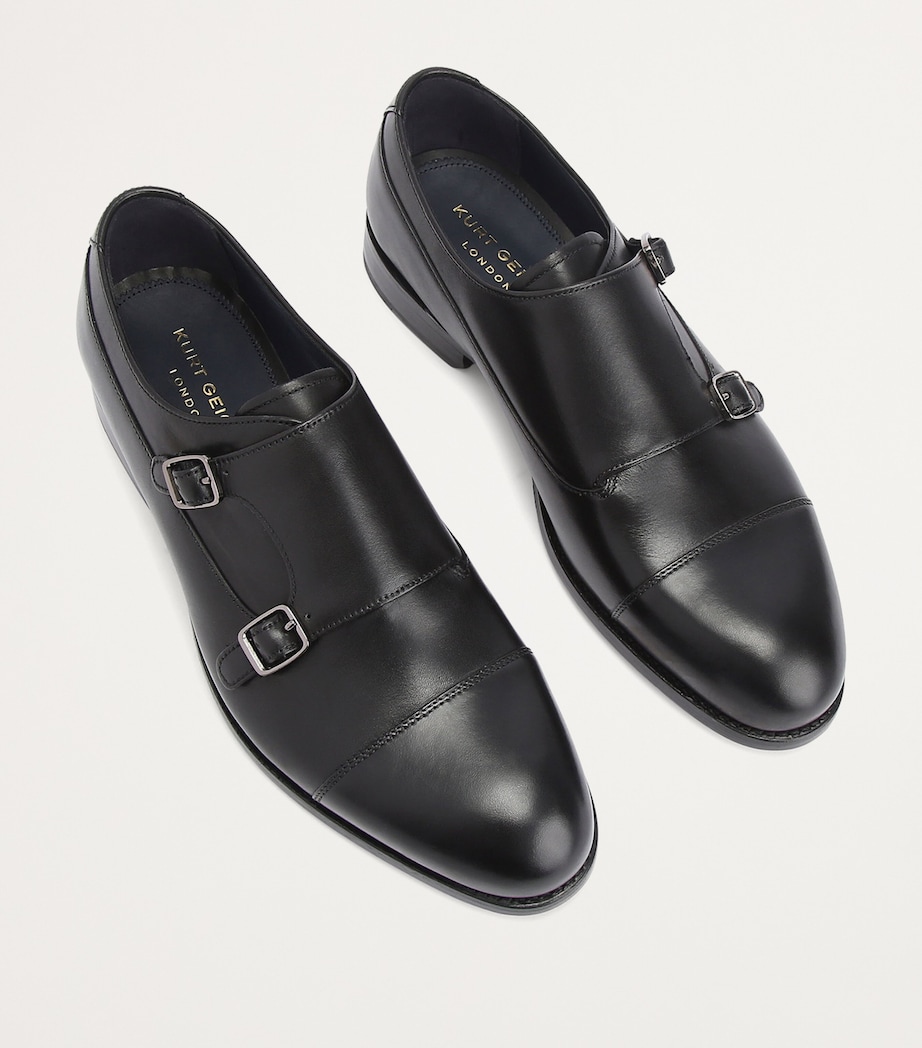 Leather Sloane Monk Shoes BLACK Image 3