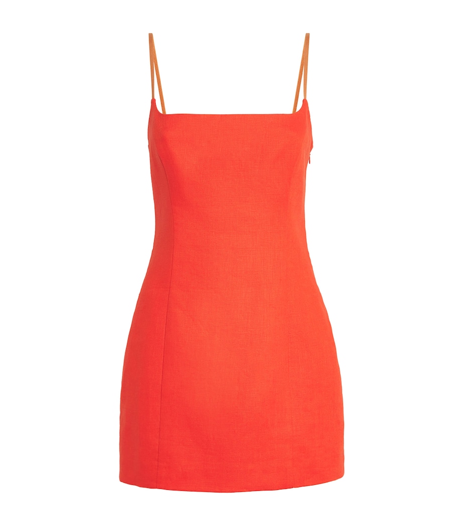 Linen Panettone Mini Dress TANGERINE Image 1