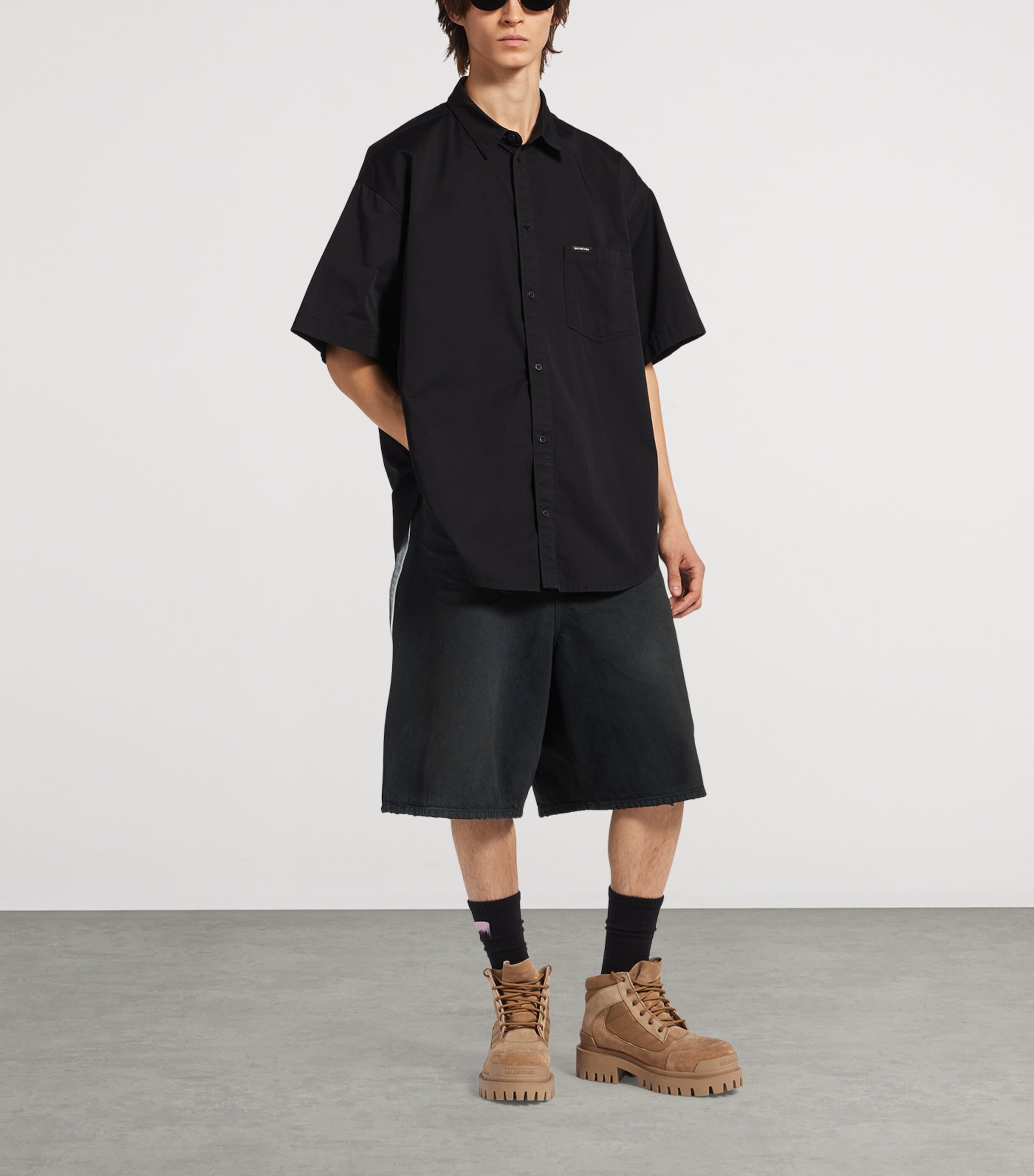 Balenciaga Mens Cotton Workwear Short-Sleeve Shirt Image 2