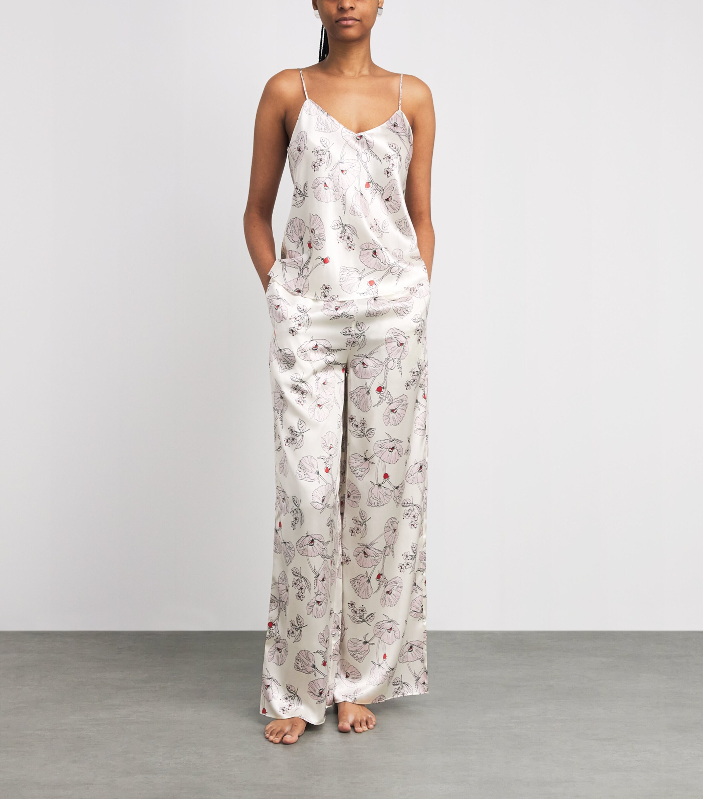 Olivia von Halle Womens Silk Floral Bliss Pyjama Set Rosalia Image 4