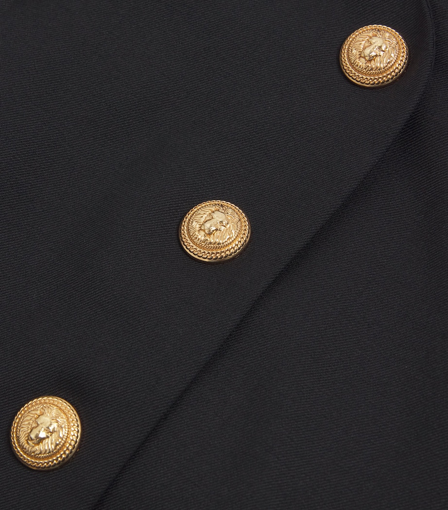 Buttoned Pleated Skirt (4-14 Years) 930ORBLACK/GOLD Image 3