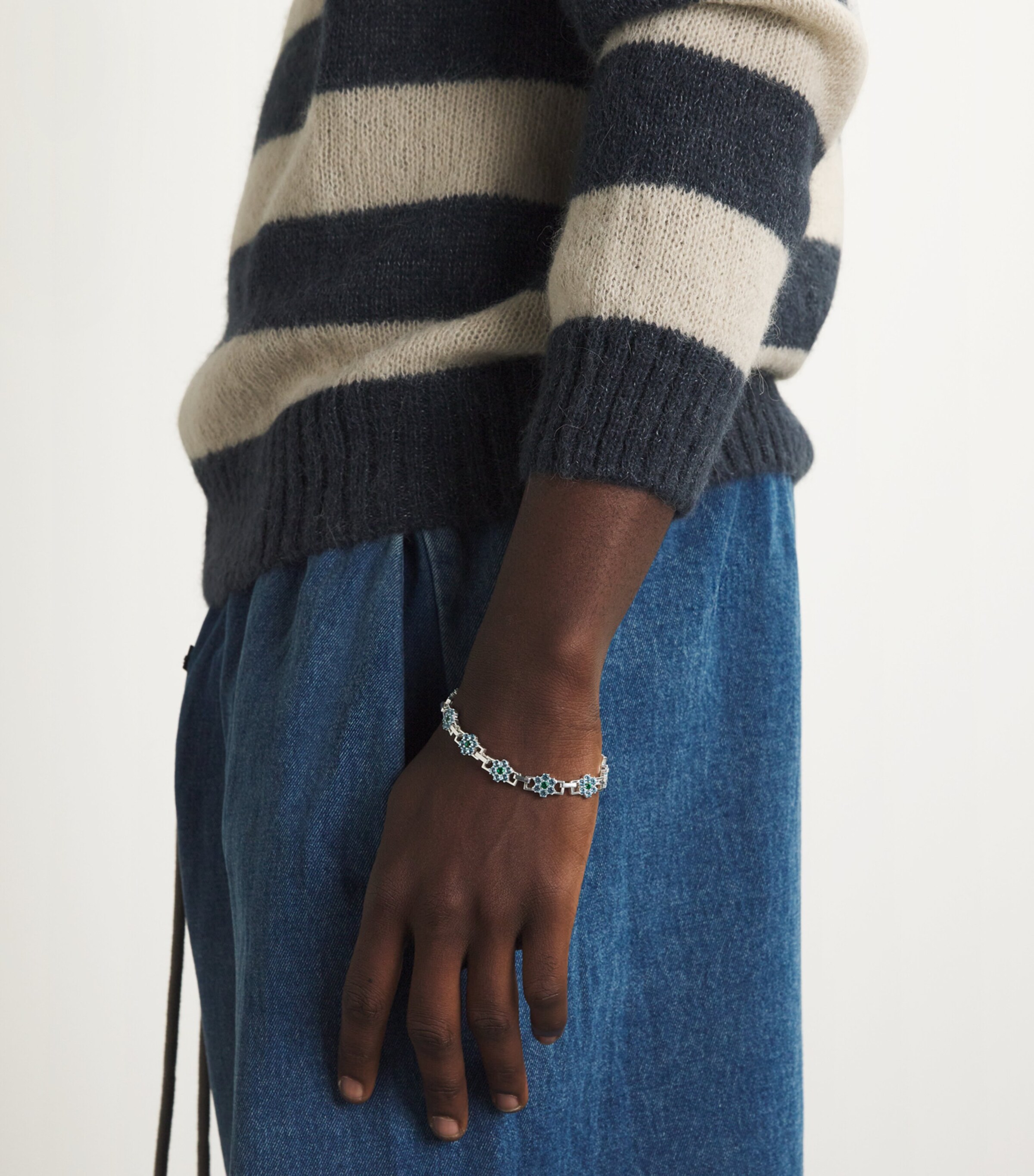 Sterling Silver Daisy Tennis Bracelet ST SLVR/TOPAZ Image 5