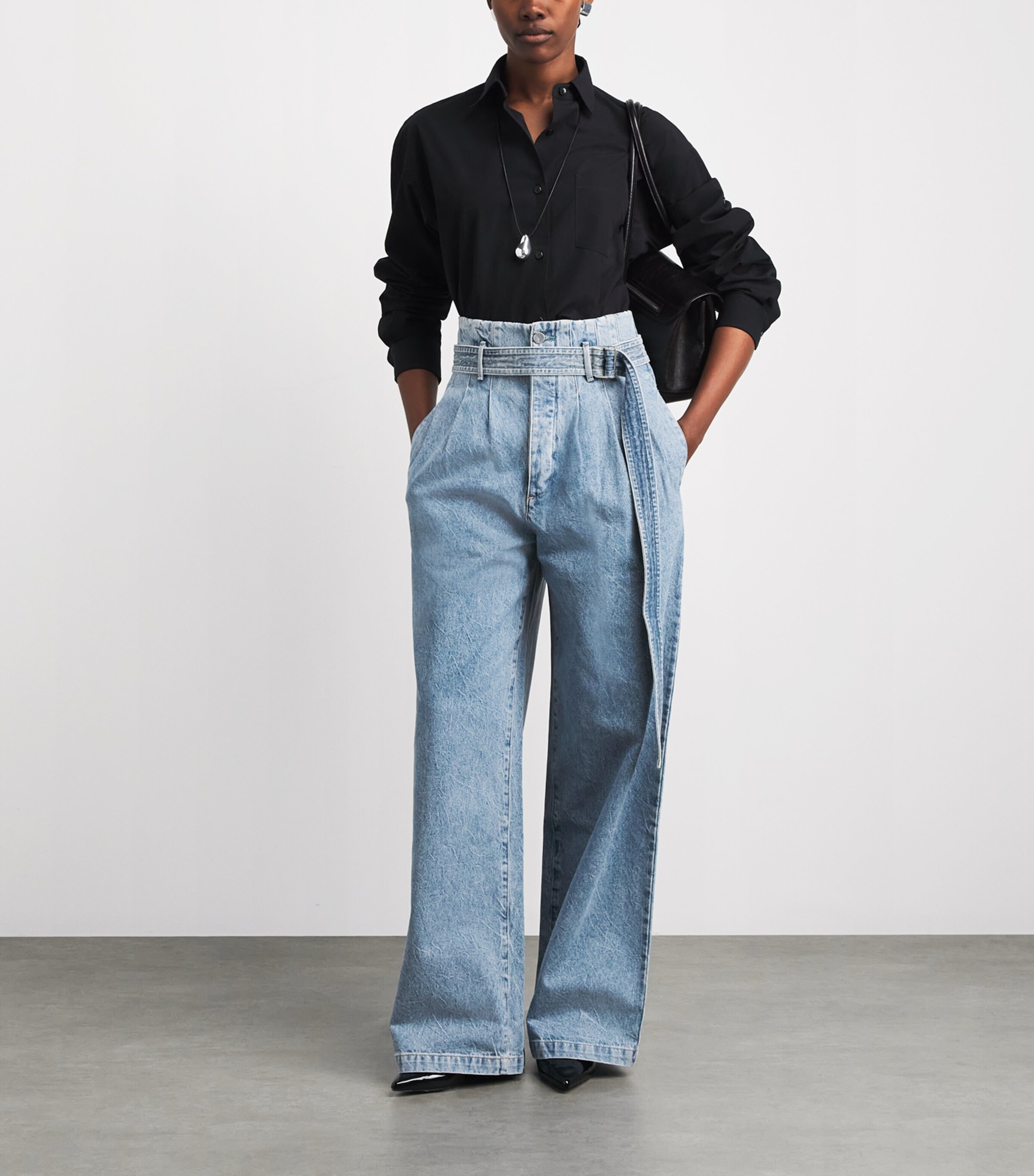 AGOLDE Womens x Maria McManus Corset Wide-Leg Jeans Ckind Image 2