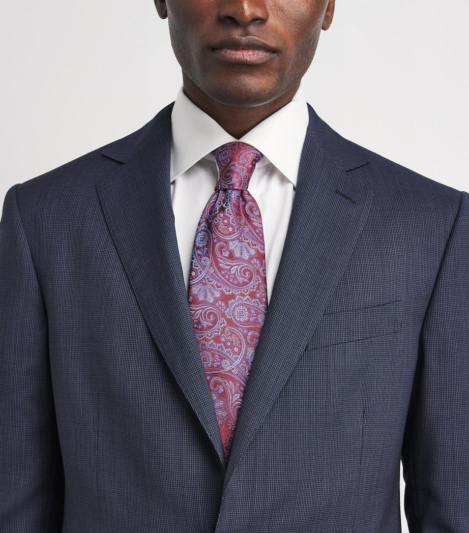 Eton Silk Paisley Tie Dark Red Image 2