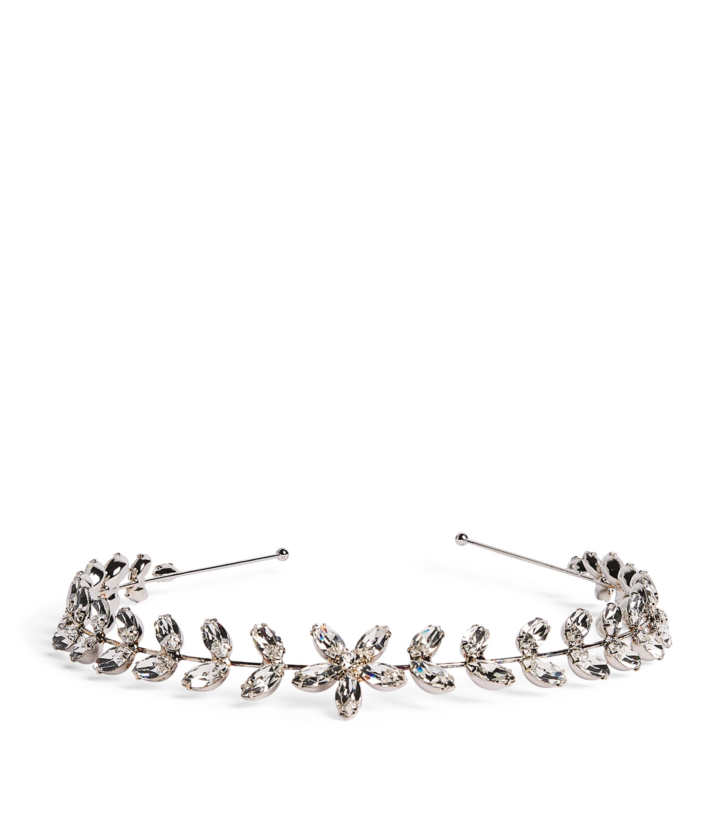 Jennifer Behr Crystal-embellished Vianca Headband In Gray