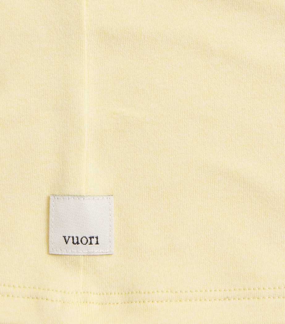 VUORI Womens Halo Performance 2.0 Crop Top Lemon Snap Heather Image 6