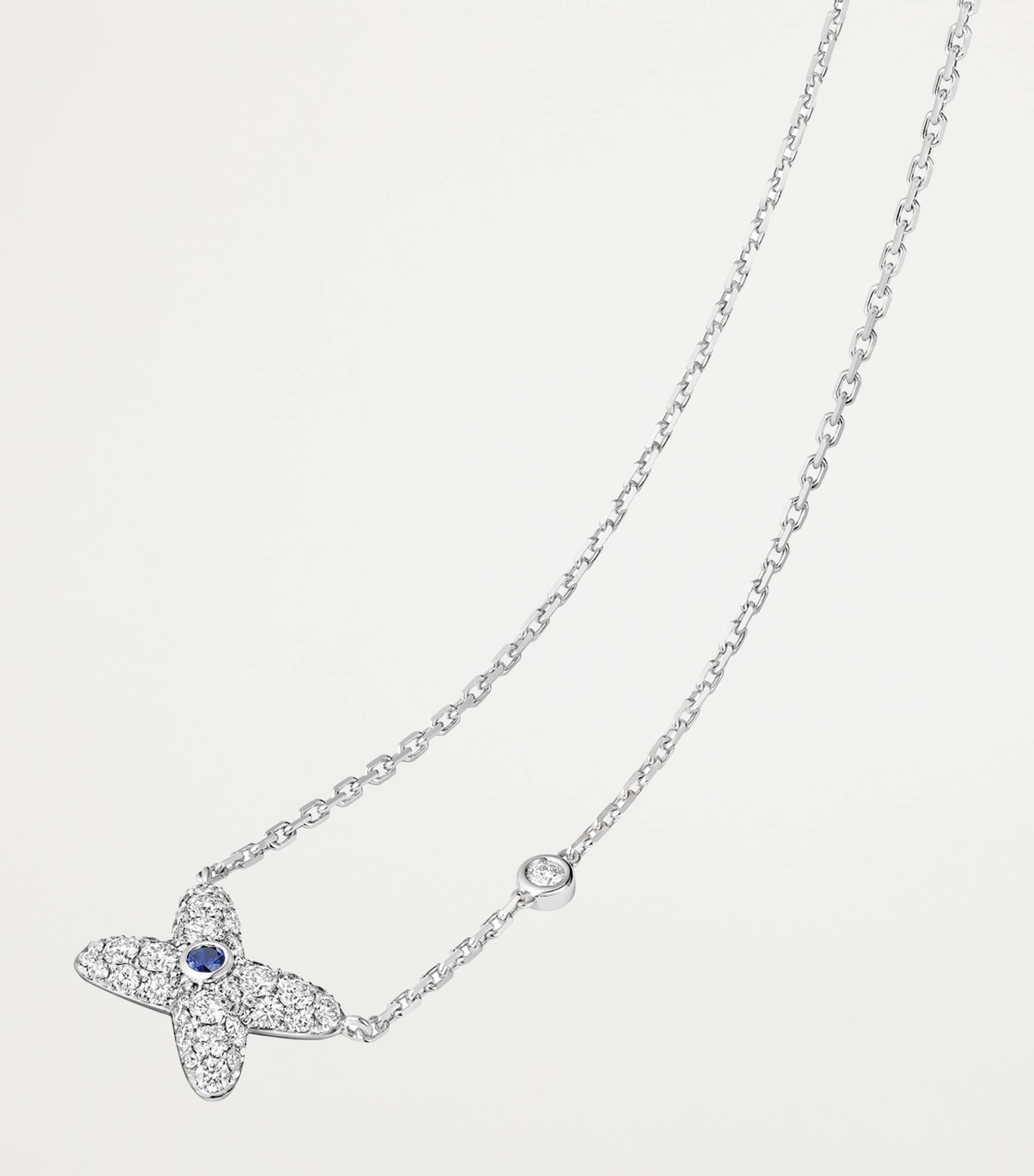 White Gold, Diamond and Sapphire Jeux de Liens Necklace WHITE GOLD Image 4