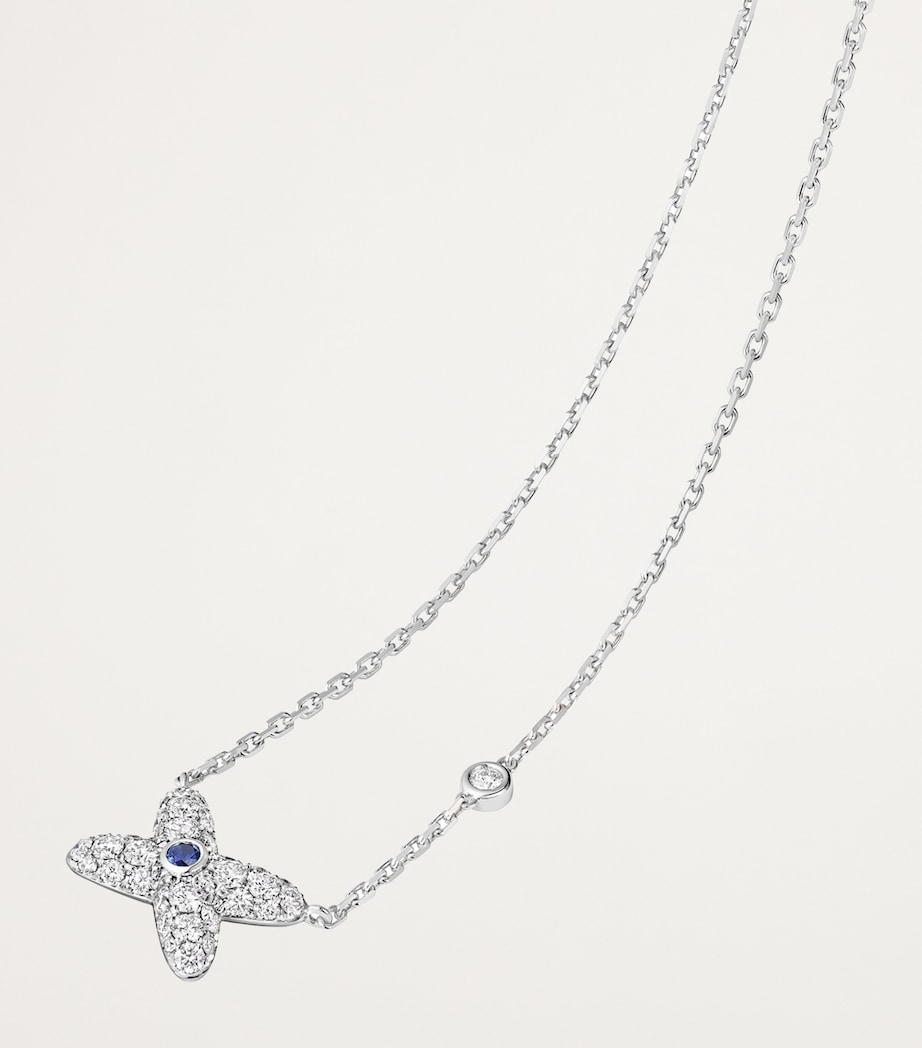 White Gold, Diamond and Sapphire Jeux de Liens Necklace WHITE GOLD Image 4