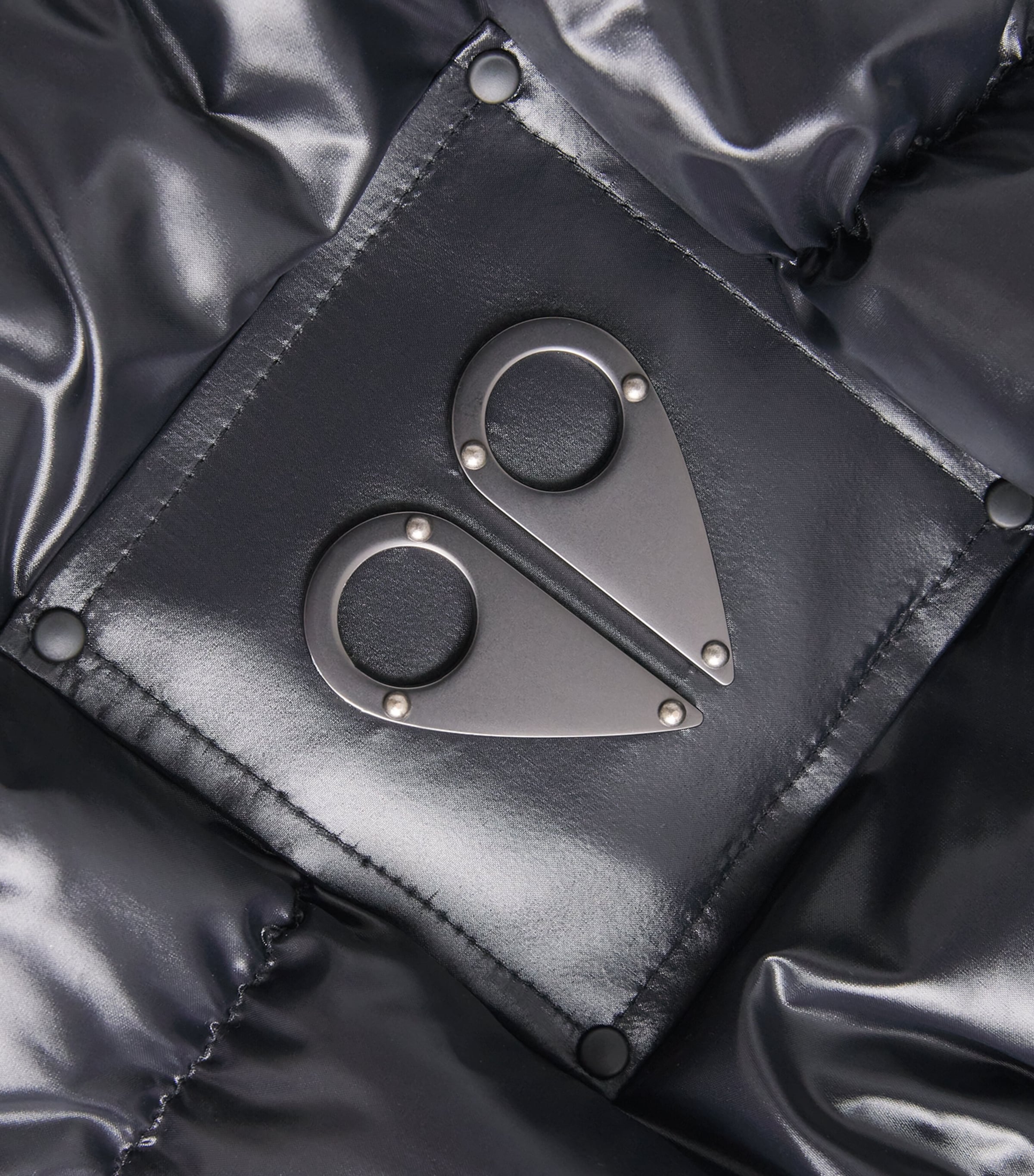 Down Shiny Puffer Jacket BLK W/BLK SH - 305 Image 5