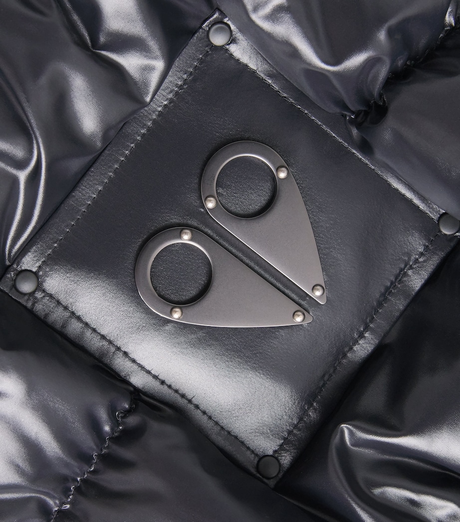 Down Shiny Puffer Jacket BLK W/BLK SH - 305 Image 5