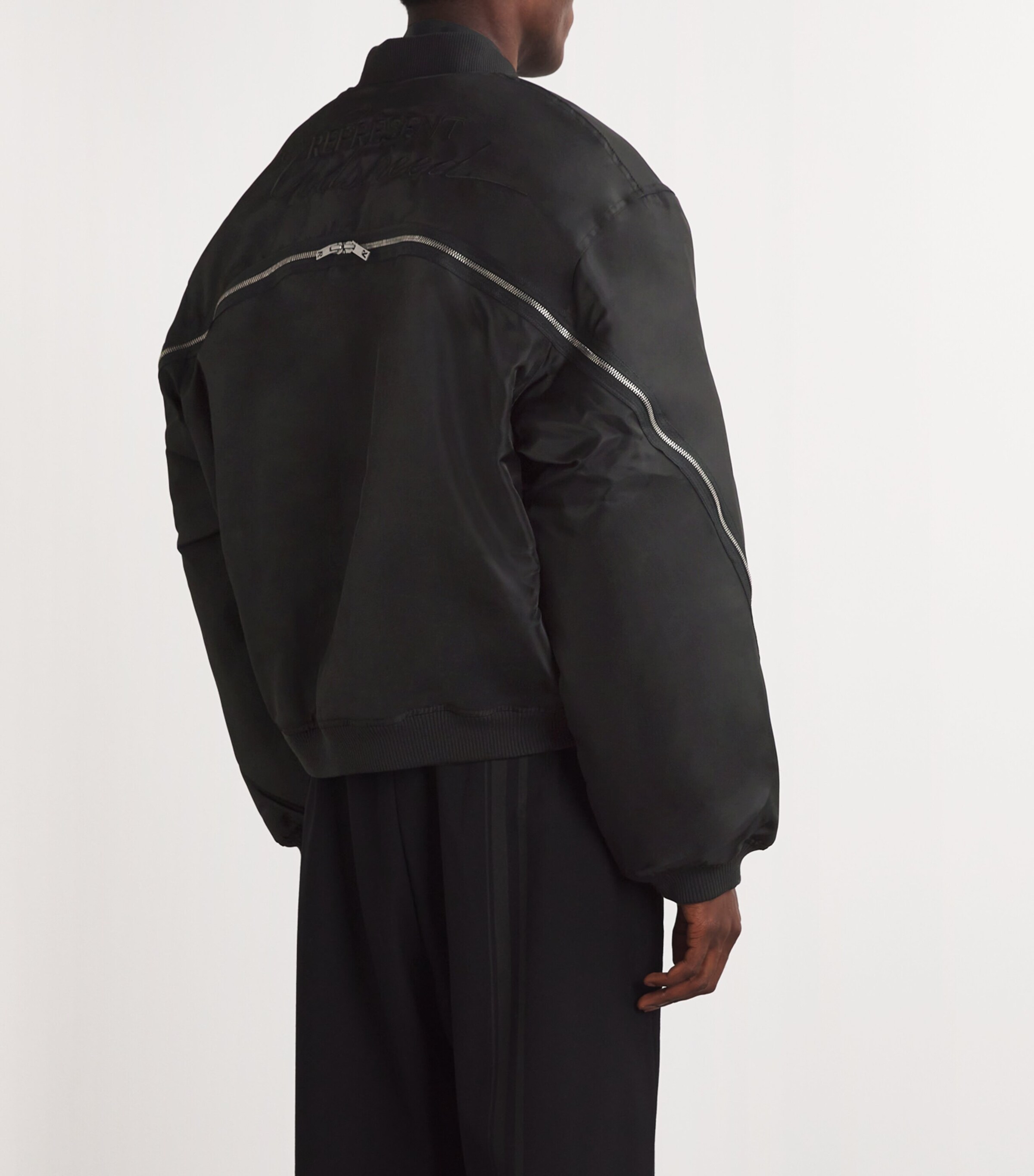 Represent Mens Expandable Padded Bomber Jacket Jet Black Image 4