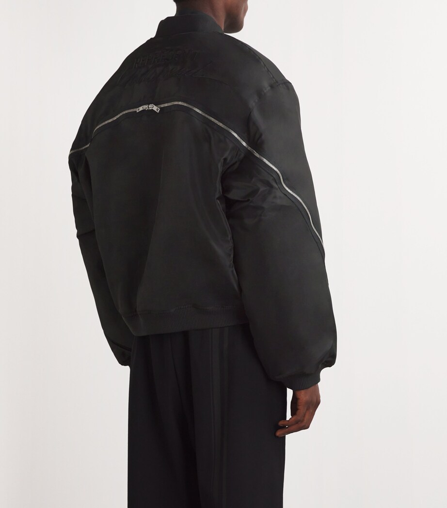 Represent Mens Expandable Padded Bomber Jacket Jet Black Image 4