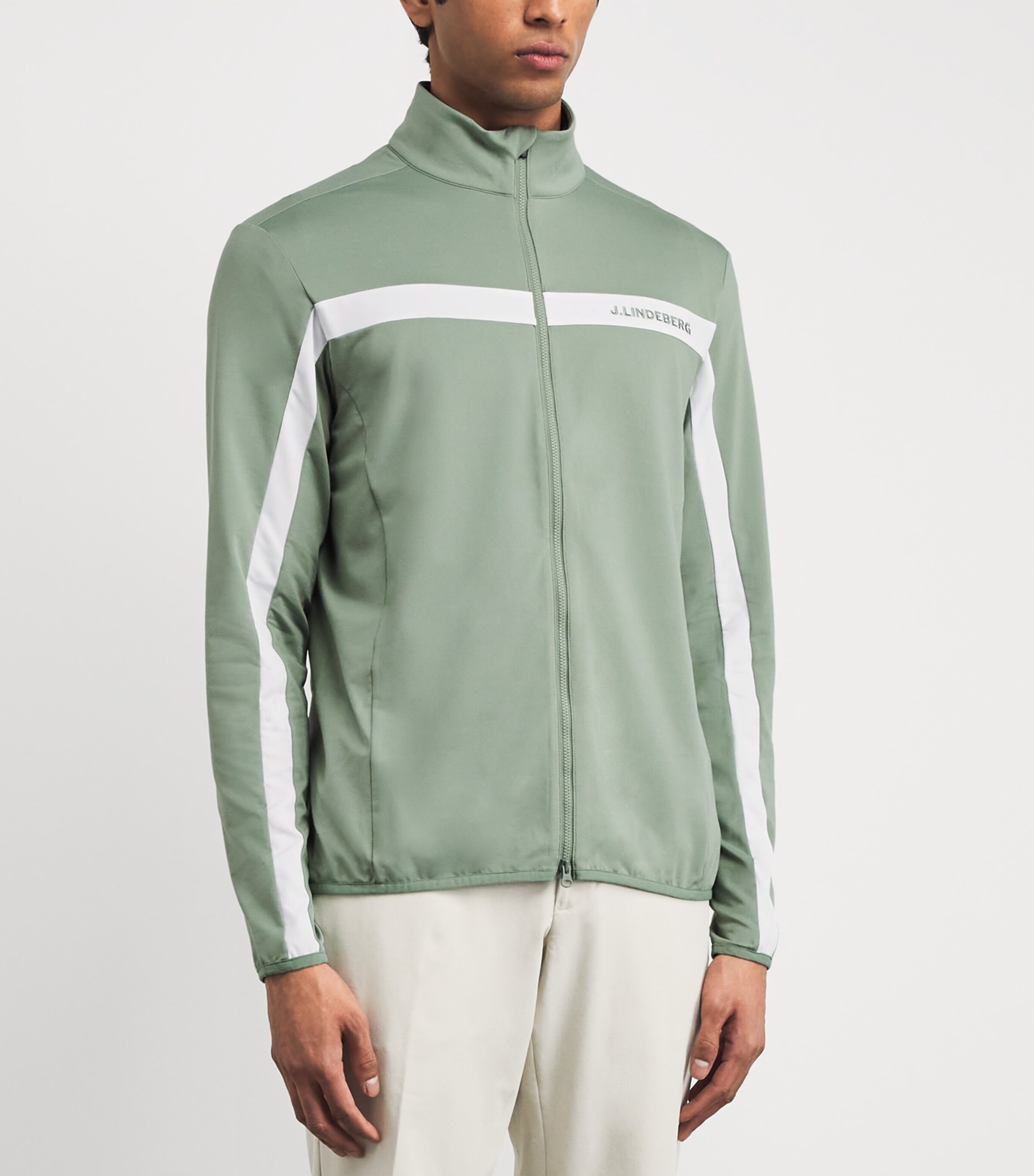 J Lindeberg Mens Jarvis Zip-Up Mid Layer Hedge Green Image 4
