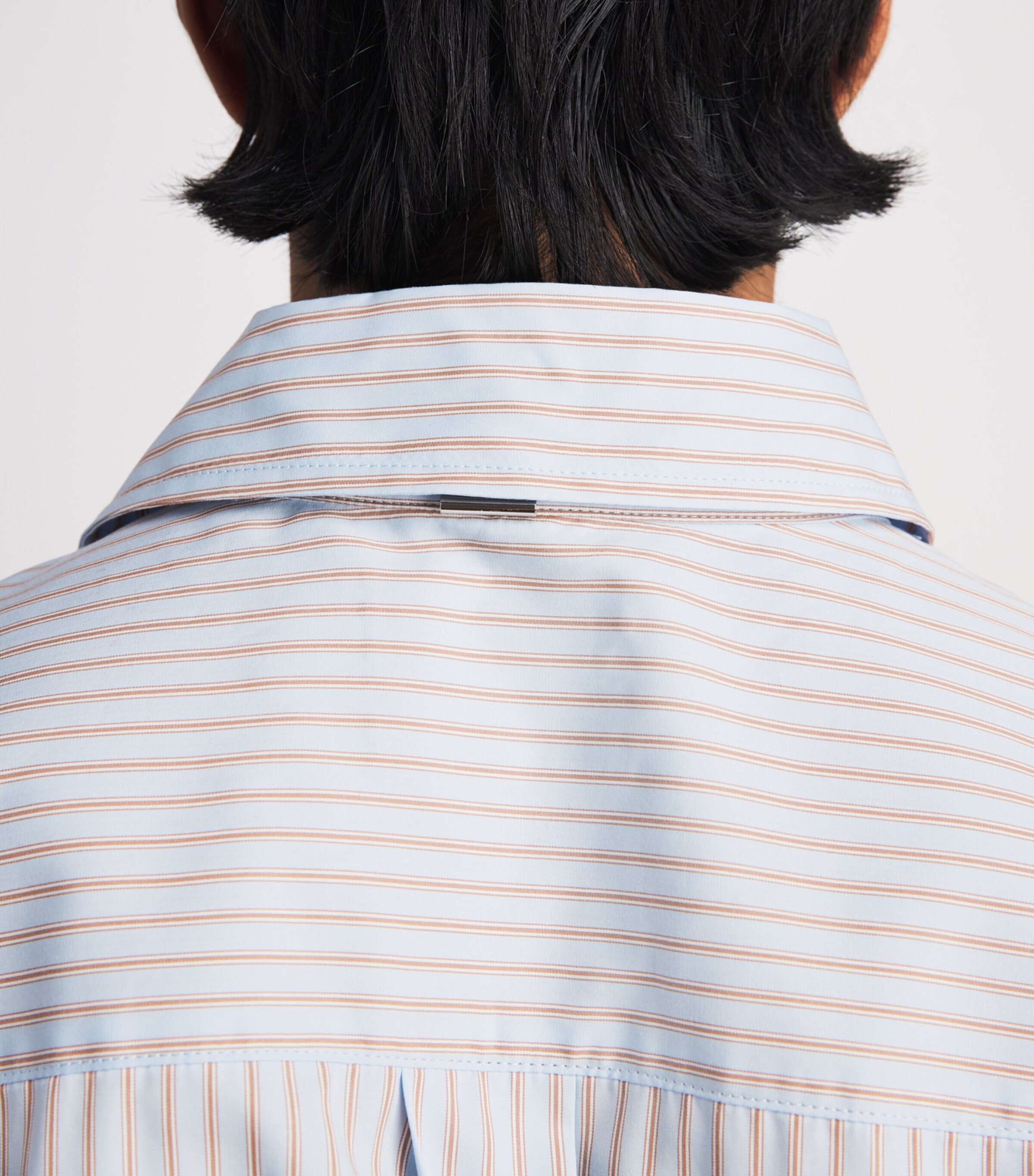 System Mens Cotton Stripe Shirt Smoke Blue Image 3
